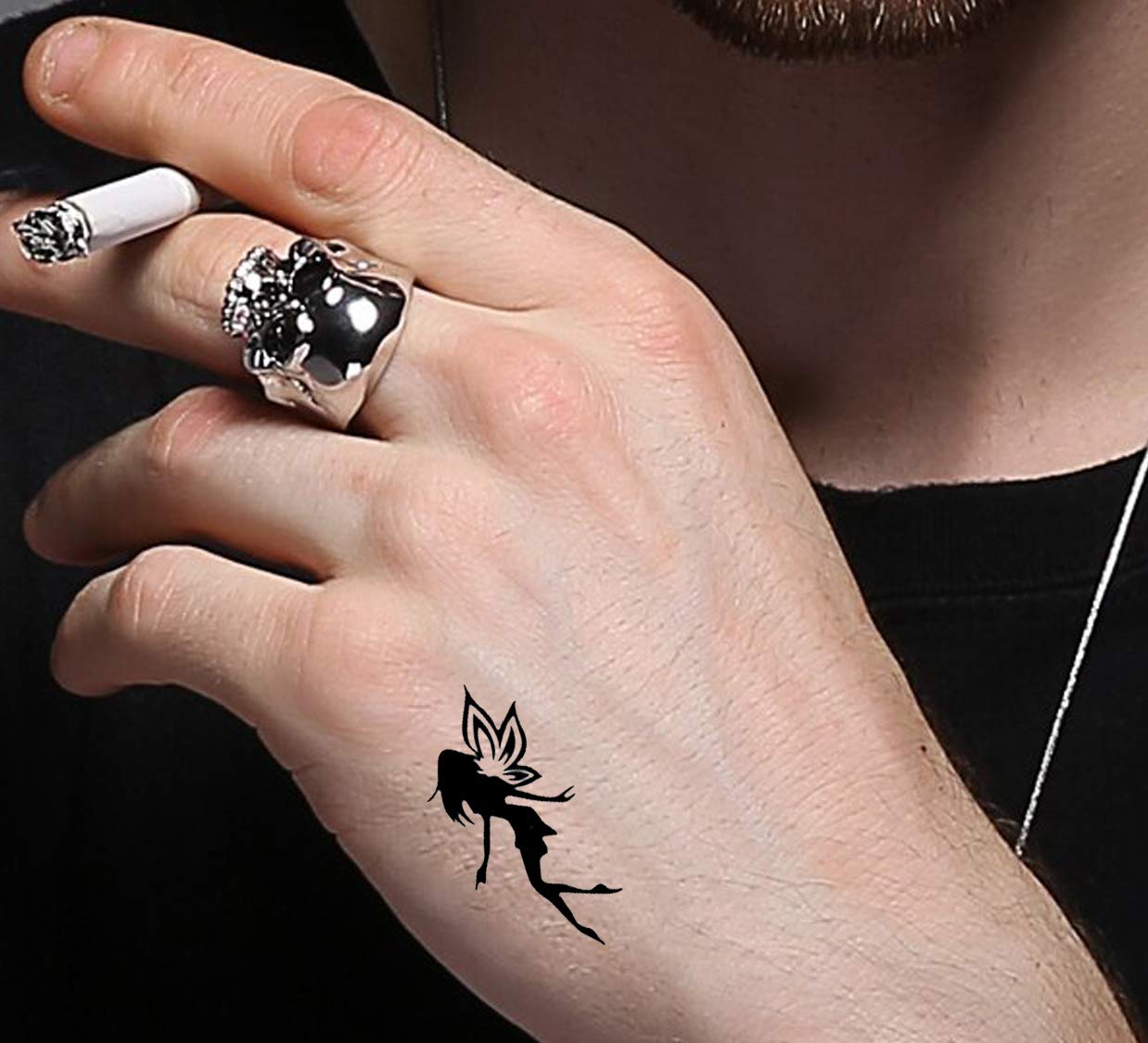 Waterproof Temporary Tattoo Stickers for Men & Women - 3D Realistic Flowers, Butterflies, Stars, Angels, Wolves & Armband Designs (60mmX105mm) | Perfect for Parties, Halloween Costumes & Body Art