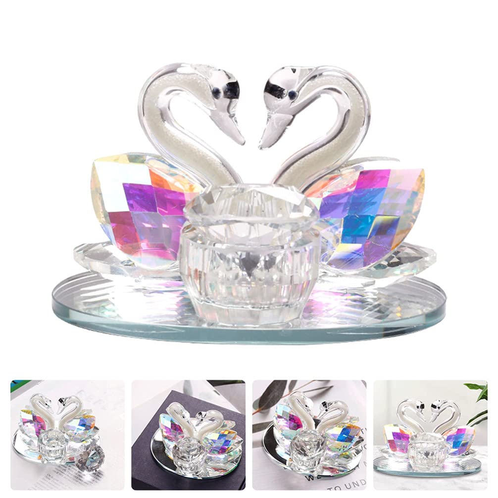 Beaupretty Glass Nail Art Dappen Dish - Swan Figurine Crystal Cup for Liquid & Powder | Nail Art Manicure Tools Holder | Perfect for Salon & Home Nail Care