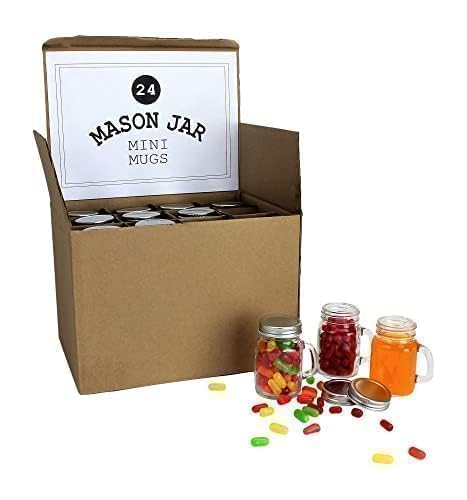24-Pack Mini Mason Jar Mugs 4oz with Handles & Leakproof Lids - Perfect for Coffee, Tea, Juice, Smoothies, Candles, DIY Crafts & Party Favors - Ideal for Home, Office, Picnics & Gift Giving
