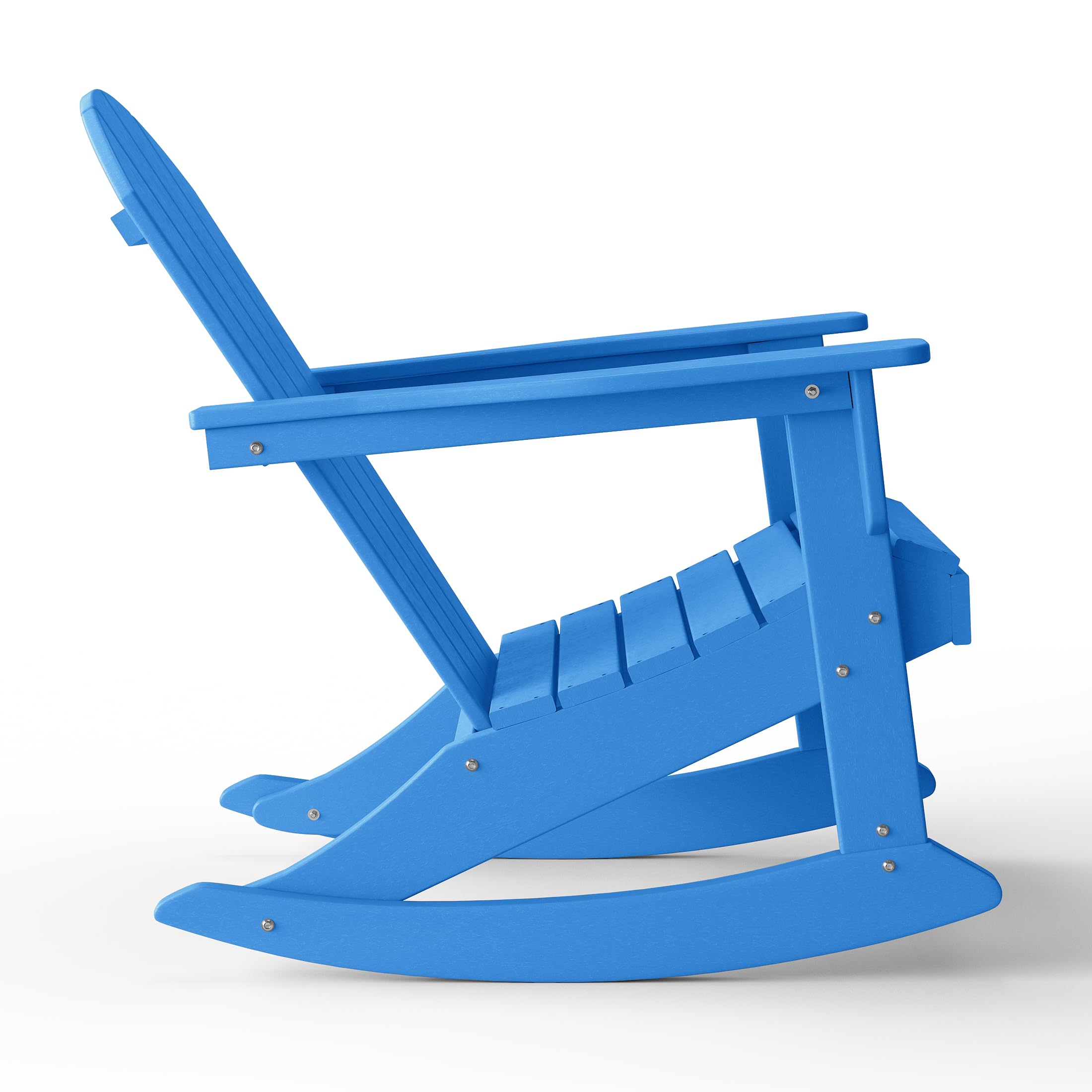 WestinTrends Malibu Outdoor Poly Adirondack Rocking Chair - Pacific Blue - Weather-Resistant Patio Furniture for Garden, Porch & Backyard Relaxation