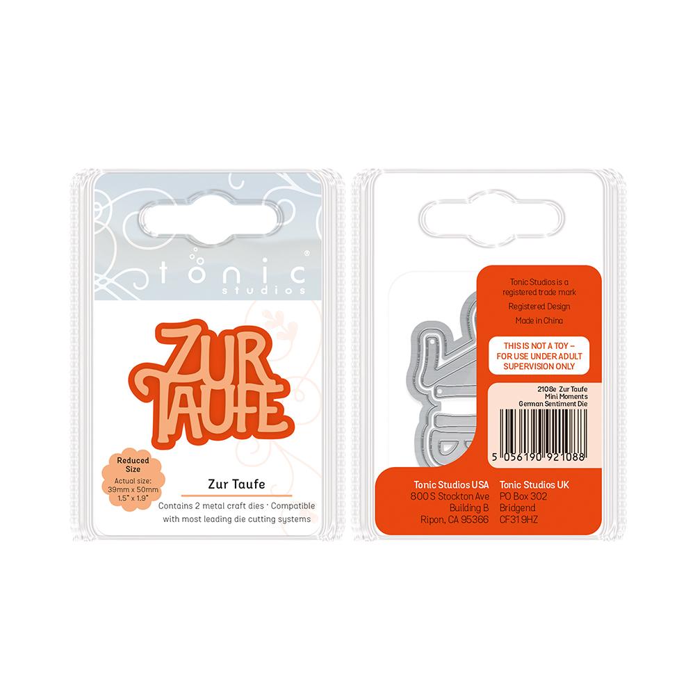 Tonic Studios Mini Moments Greetings Die Cutting Stencil for Baptism & Christening - German Crafting Template 2108E - Perfect for DIY Scrapbooking, Card Making & Paper Crafts