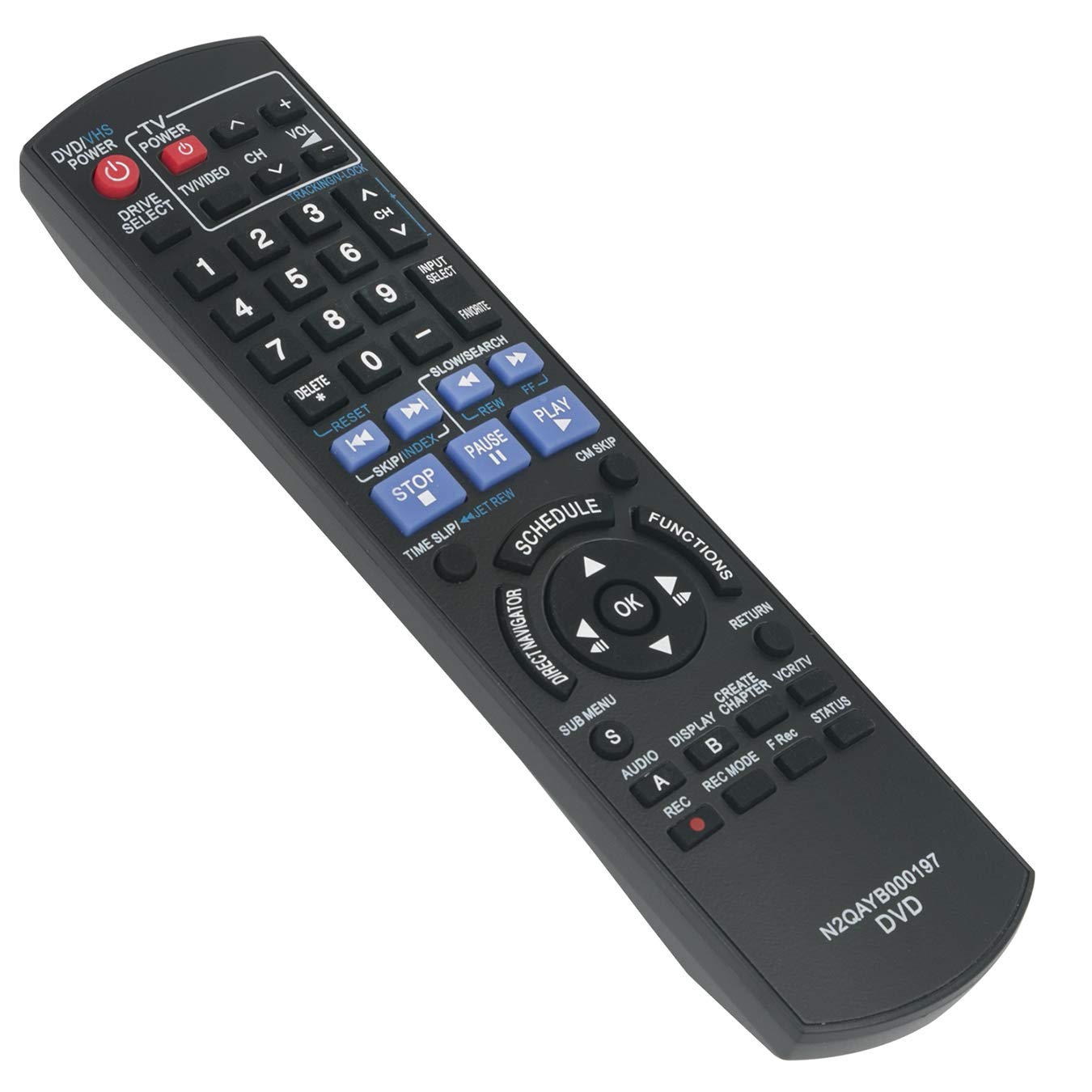 Original Remote Control Replacement for Panasonic DVD Recorder DMR-EZ485VK DMR-EZ37V DMR-EZ485V DMR-EZ48V - Compatible with Home Theater & Entertainment Systems