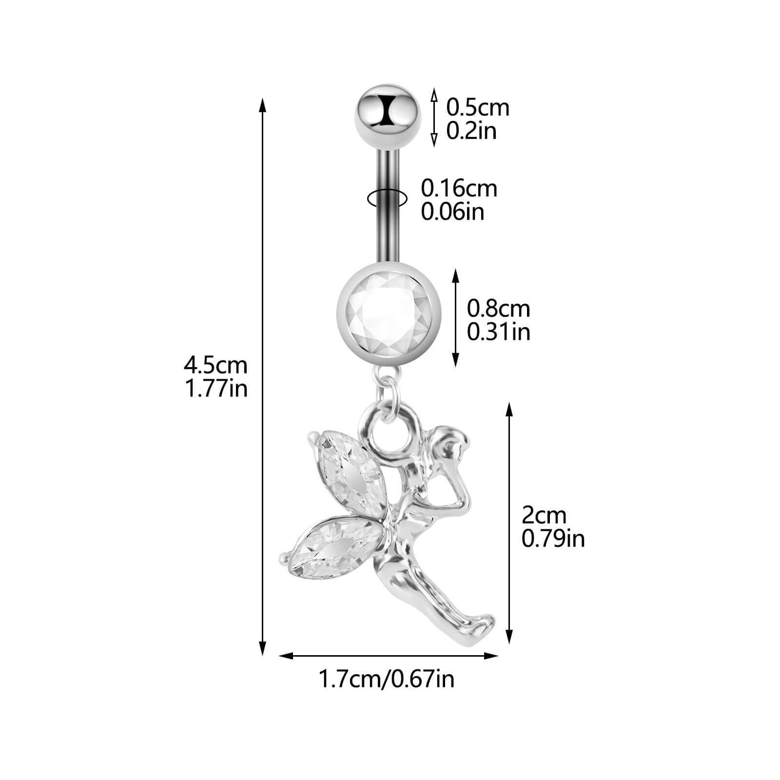 Angel Wings Belly Rings - Stainless Steel Navel Piercing Jewelry for Women | Trendy Body Jewelry for Parties, Beach & Everyday Wear