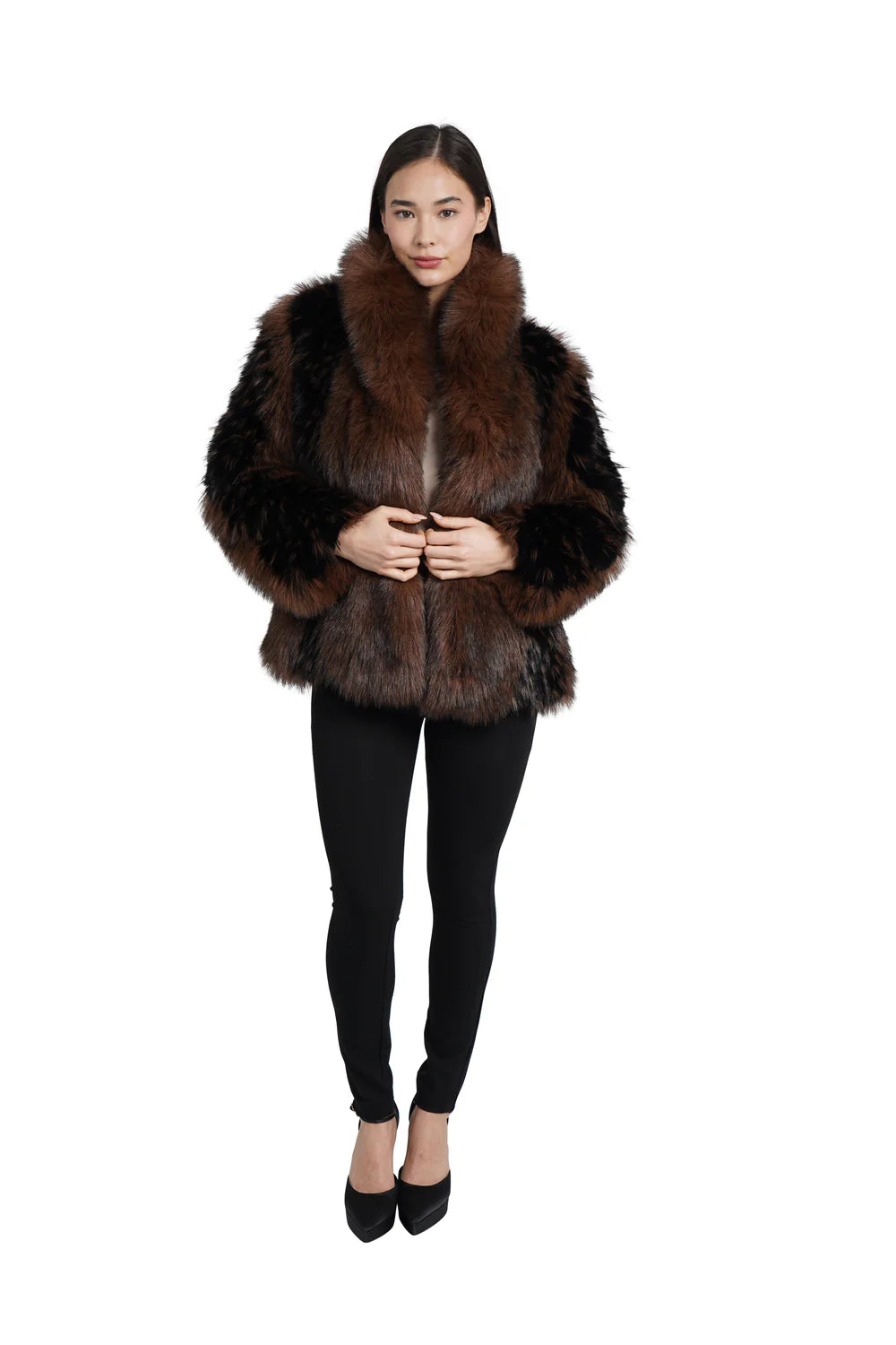 Stylish Estella Faux Fur Coat in Brown - Women's Winter Fashion Outerwear for Cold Weather & Holiday Parties