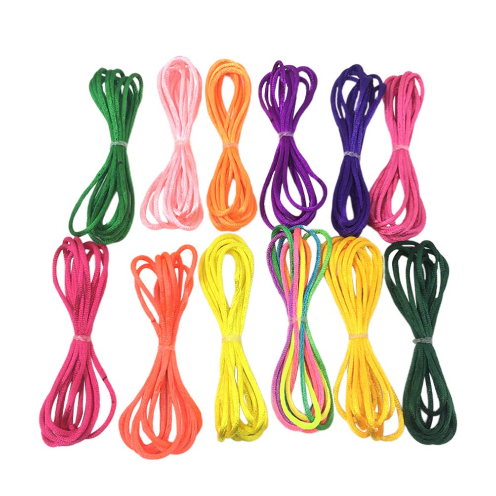 NUOBESTY 12pcs Rainbow Cats Cradle String Hand Game Toy Supplies for Kids, Family Fun, and Classroom Activities