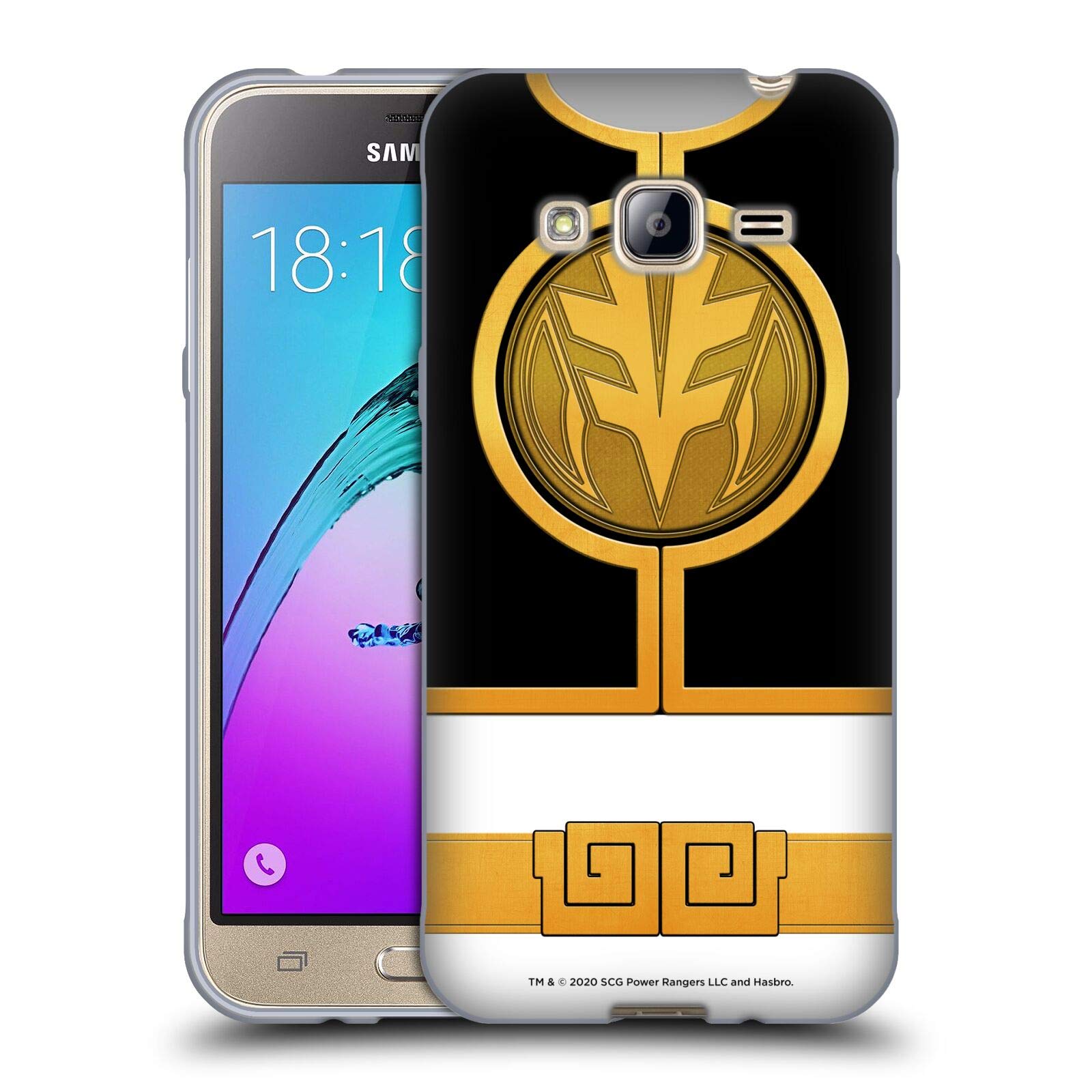Head Case Designs Officially Licensed Power Rangers White Ranger Retro Costumes Soft Gel Case for Samsung Galaxy J3 - Perfect for Cosplay, Conventions & Fan Collectors