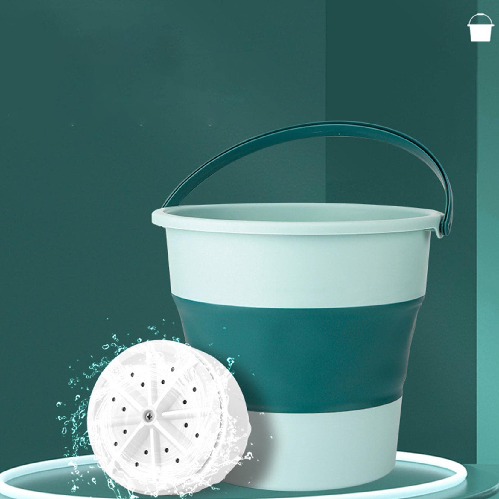 Foldable Mini Washing Machine Portable USB Powered Ultrasonic Turbine Washer - Compact Laundry Tub for Socks Underwear, Travel, Camping & Small Space Living