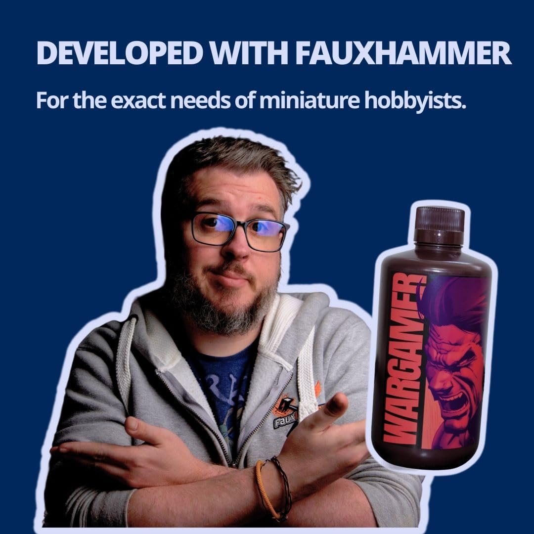 WARGAMER by FauxHammer - Premium Durable Tabletop Miniature Resin for Wargaming & Painting (1kg) | Easy Cleaning with Water or IPA | Perfect for Warhammer, D&D & Miniature Hobbyists