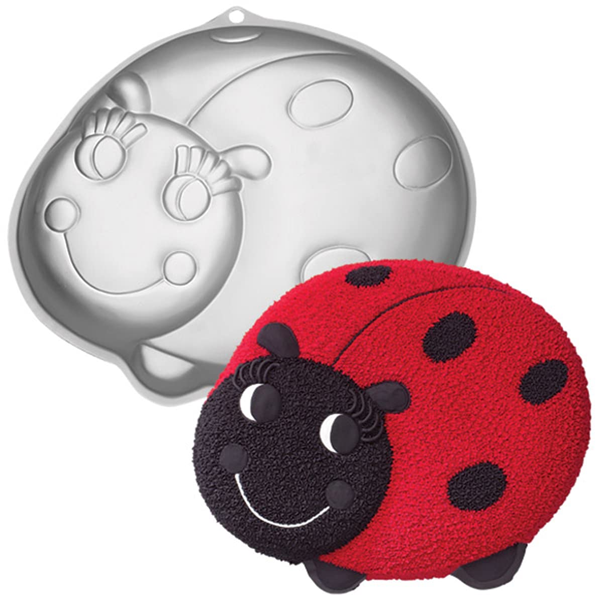 SADYFON Ladybug Shaped Cake Pan - 7 Inch Aluminum Baking Mold for Birthday, Wedding, Anniversary Cakes - Non-Stick Bakeware for Party Desserts & DIY Cake Decorating - Perfect for Kids Parties, Garden Themed Events & Spring Celebrations