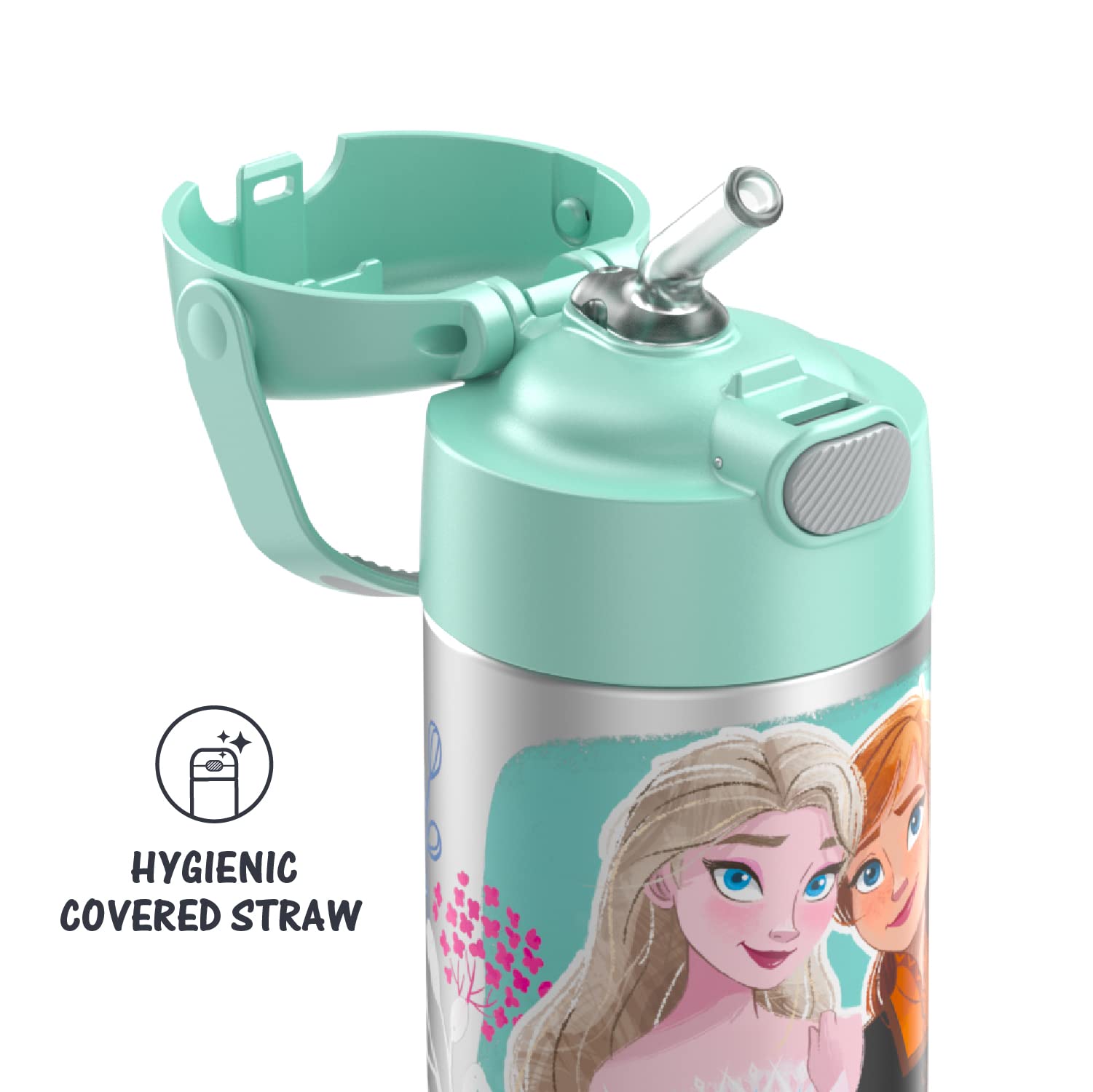 Thermos Funtainer 12oz Stainless Steel Vacuum Insulated Kids Water Bottle with Straw - Encanto & Frozen 2 Designs Bundle | Leakproof for School, Travel & Outdoor Activities