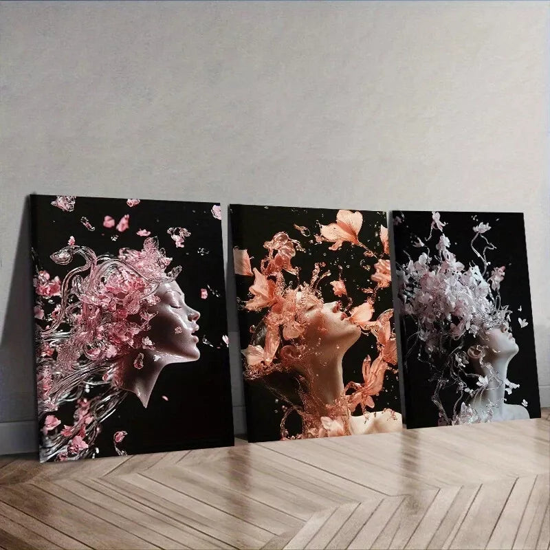 3-Piece Ethereal Figure Women Dark Wall Art Set - Framed Canvas 40x60cm - High Quality Print - 100% Australian Made - Ready to Hang - Perfect for Living Room, Bedroom & Office Decor
