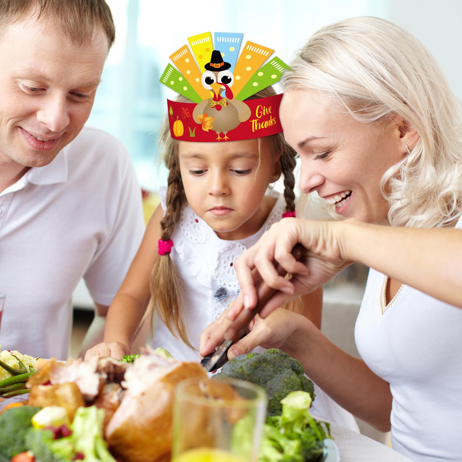 24 Pack DIY Turkey Craft Kits for Kids - Thanksgiving Turkey Hats & Crowns Headbands - Classroom, VBS, Party Supplies for Kids & Adults | Perfect for Thanksgiving Crafts, Classroom Activities & Holiday Parties