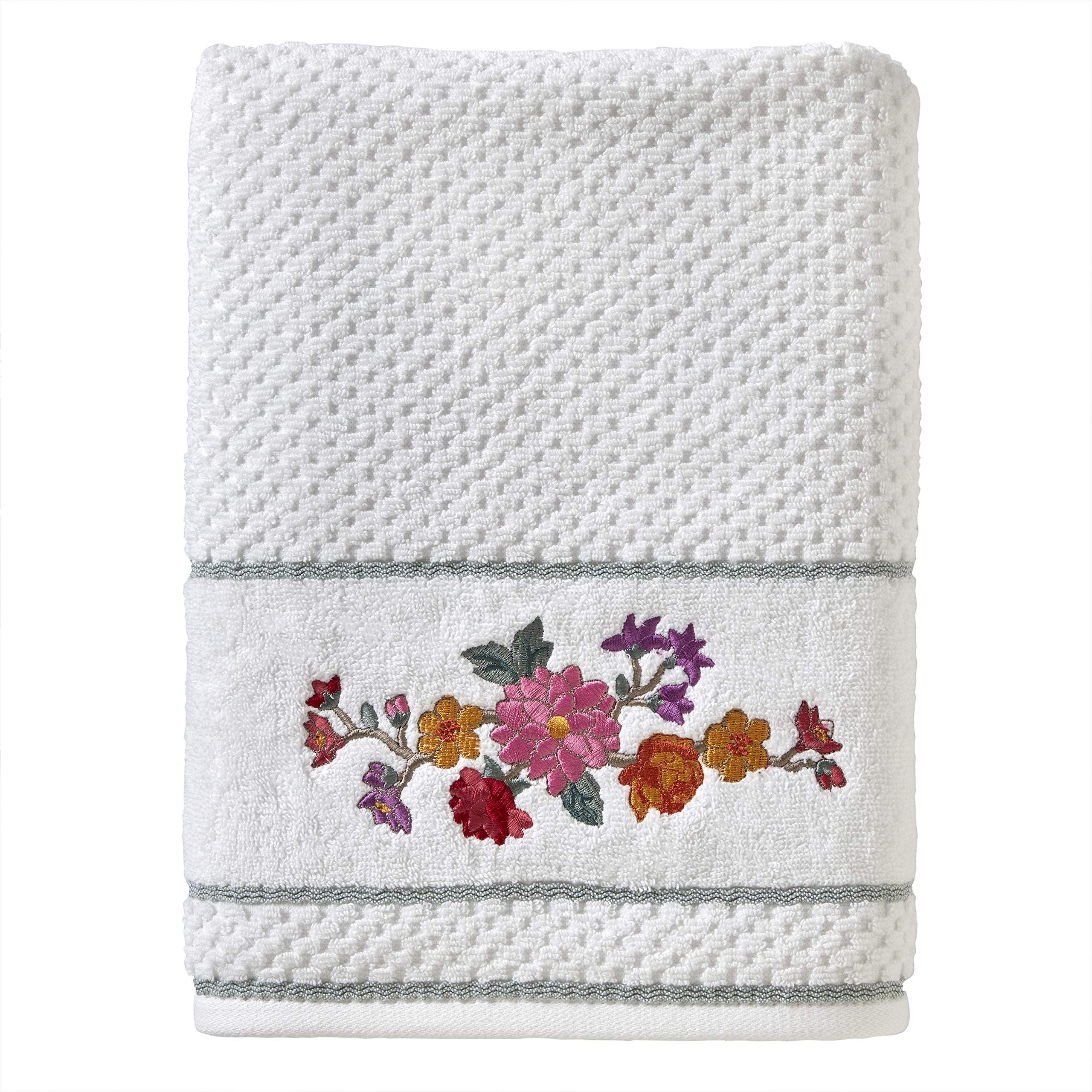 SKL Home Floral Totem Bath Towel Set - Soft Absorbent Cotton Towels for Bathroom, Spa & Pool - Boho Chic Decor for Modern Homes