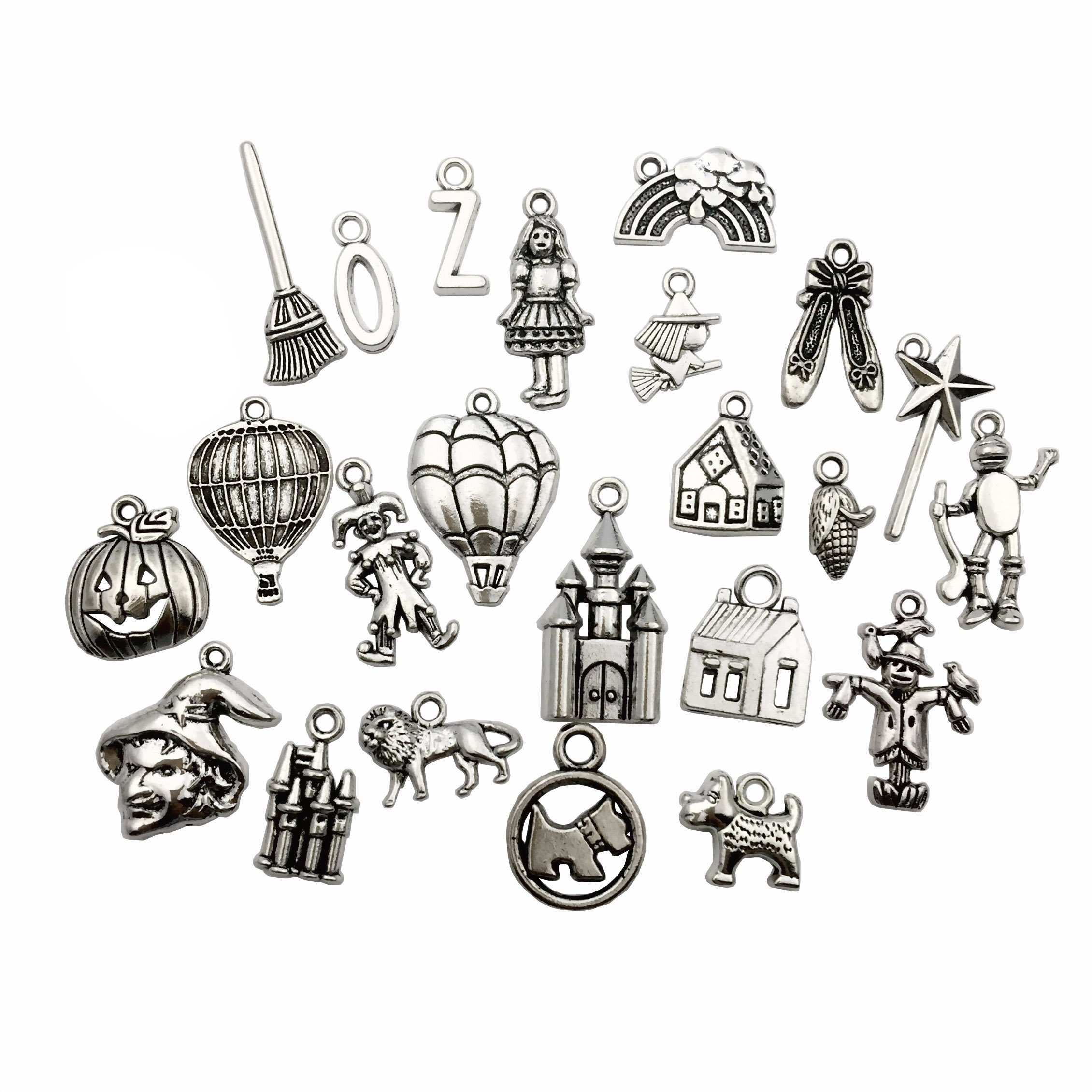 The Wizard of Oz Charms - 100g (70-75pcs) Mixed Craft Beads & Jewelry Pendants for DIY Necklace, Bracelet Making - Perfect for Scrapbooking, Gift Wrapping & Home Decor (M038)