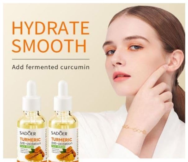 Ramley Radiant Glow Turmeric Anti-Oxidant Serum - 30ml Natural Skincare Elixir for Brightening & Anti-Aging (Pack of 2) - Perfect for Daily Face Care Routine & Nighttime Skin Repair