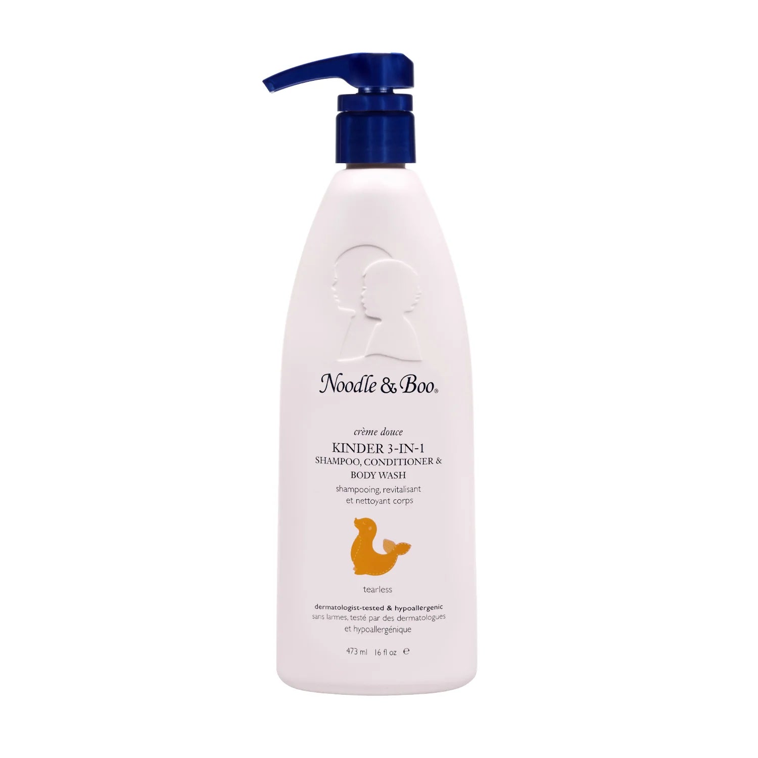 Kinder 3-in-1 Shampoo, Conditioner & Body Wash for Kids - Gentle Tear-Free Formula - 16 oz Bottle - Perfect for Bath Time, Travel & Daily Hair & Skin Care