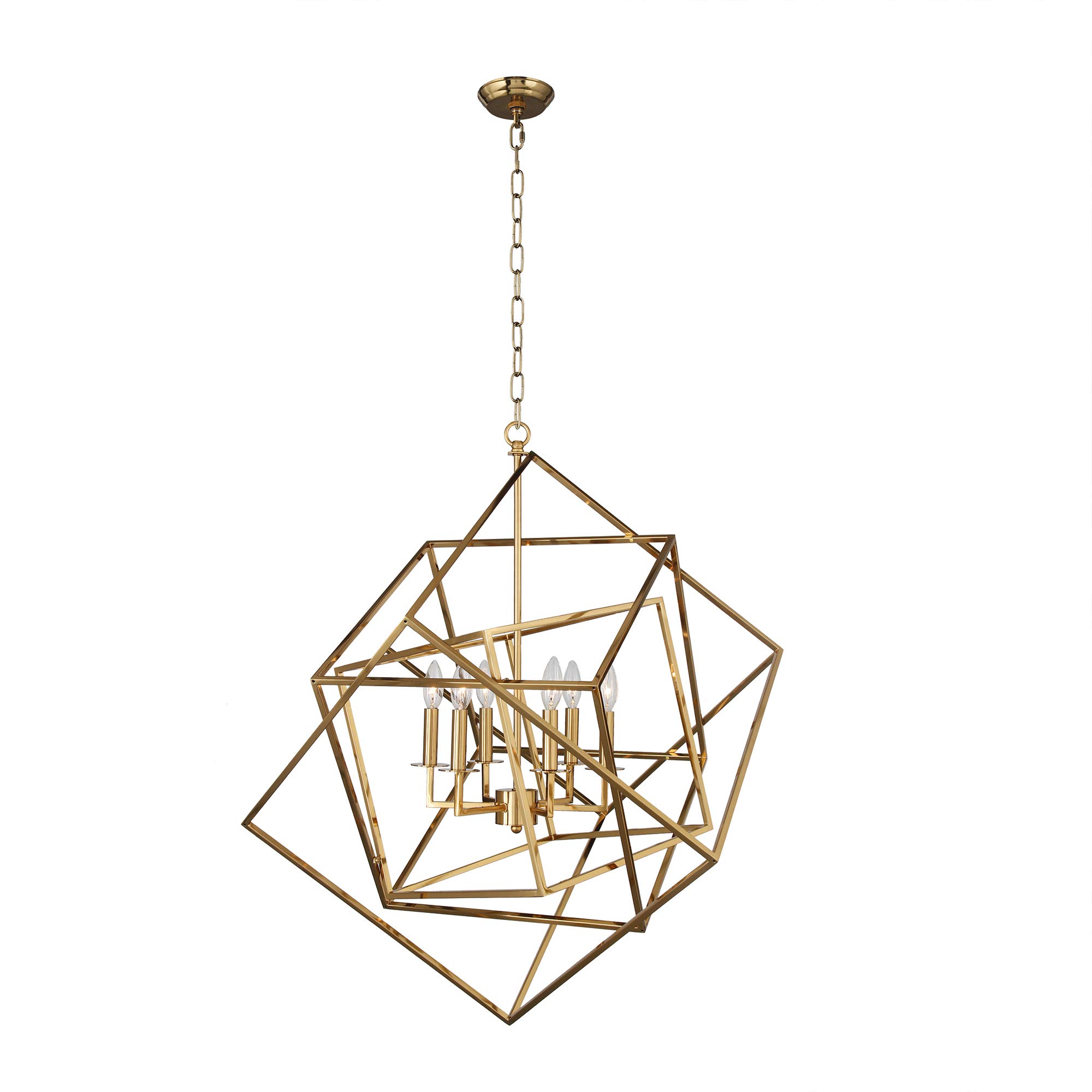 AA Warehousing LZ20812-6GD Gold Crystal Chandelier - Elegant Dining Room Lighting Fixture for Home Decor | Perfect for Living Room, Bedroom, or Entryway