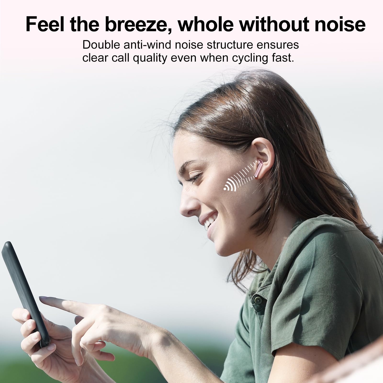 2025 Bluetooth 5.3 Wireless Earbuds with ENC Mic & LED Display - 30H Playtime, IP7 Waterproof for Gym & Sports - Coral Gold