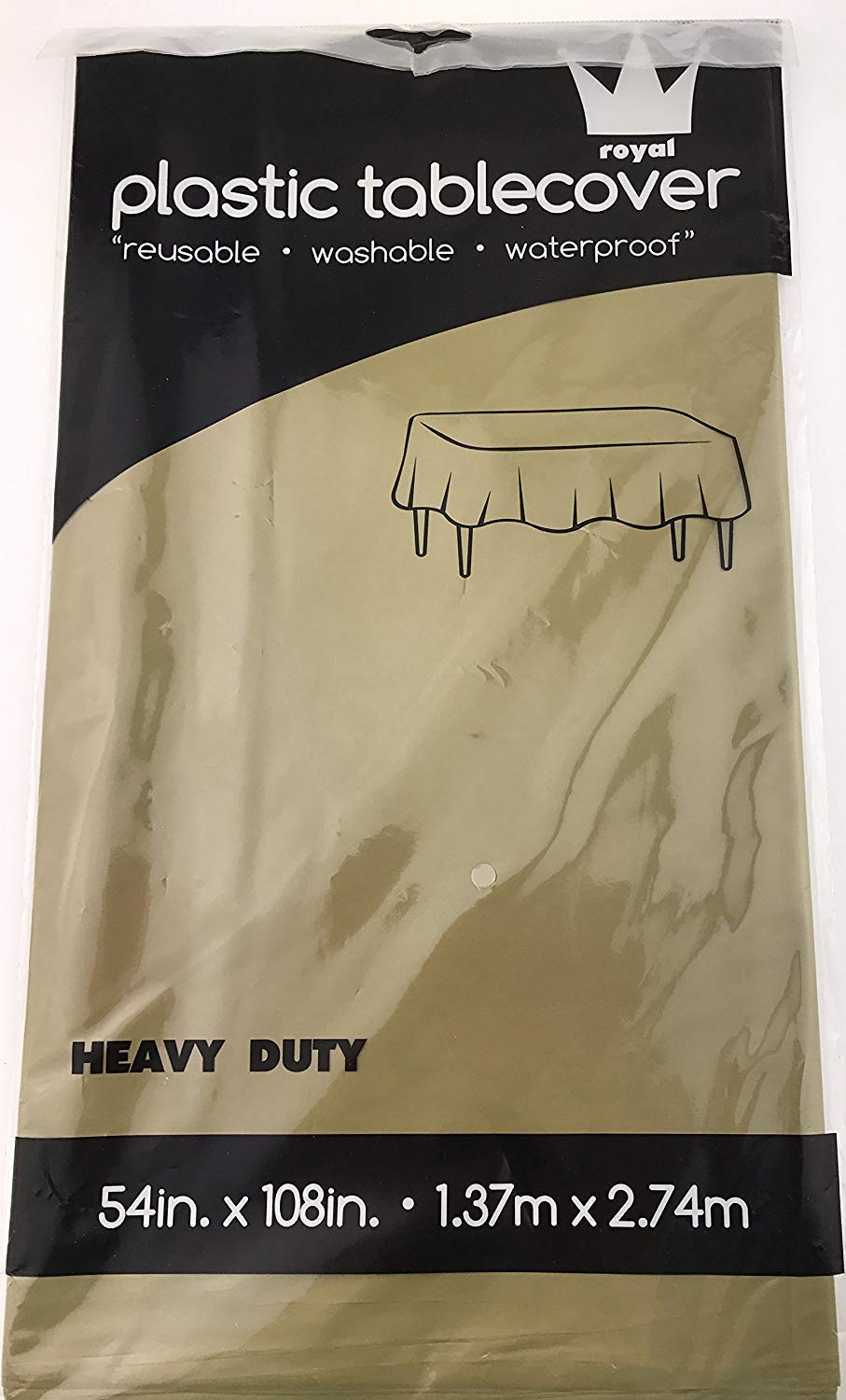 Royal 7-Pack Gold Plastic Table Covers (54
