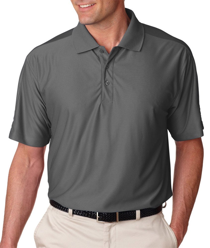 UltraClub Men's Cool & Dry Elite Performance Polo Shirt - Moisture Wicking, Breathable, Quick Dry - Charcoal Grey - XXXXXX-Large - Perfect for Golf, Tennis, Work & Casual Wear