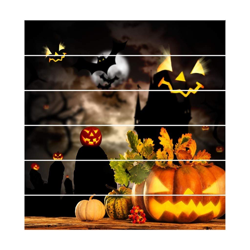 3D Halloween Wallpaper Stickers - Waterproof Pink Decorative Vinyl for Stairs, Living Room & Bedroom - Fun Novelty Home Decor for Parties & Themed Rooms
