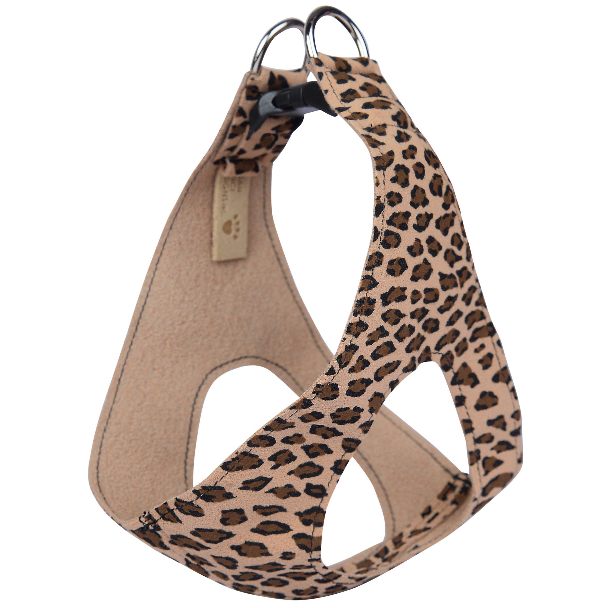 Premium Ultrasuede Dog Harness - Cheetah Print, XS/S for Small Pets - Perfect for Walks & Outings