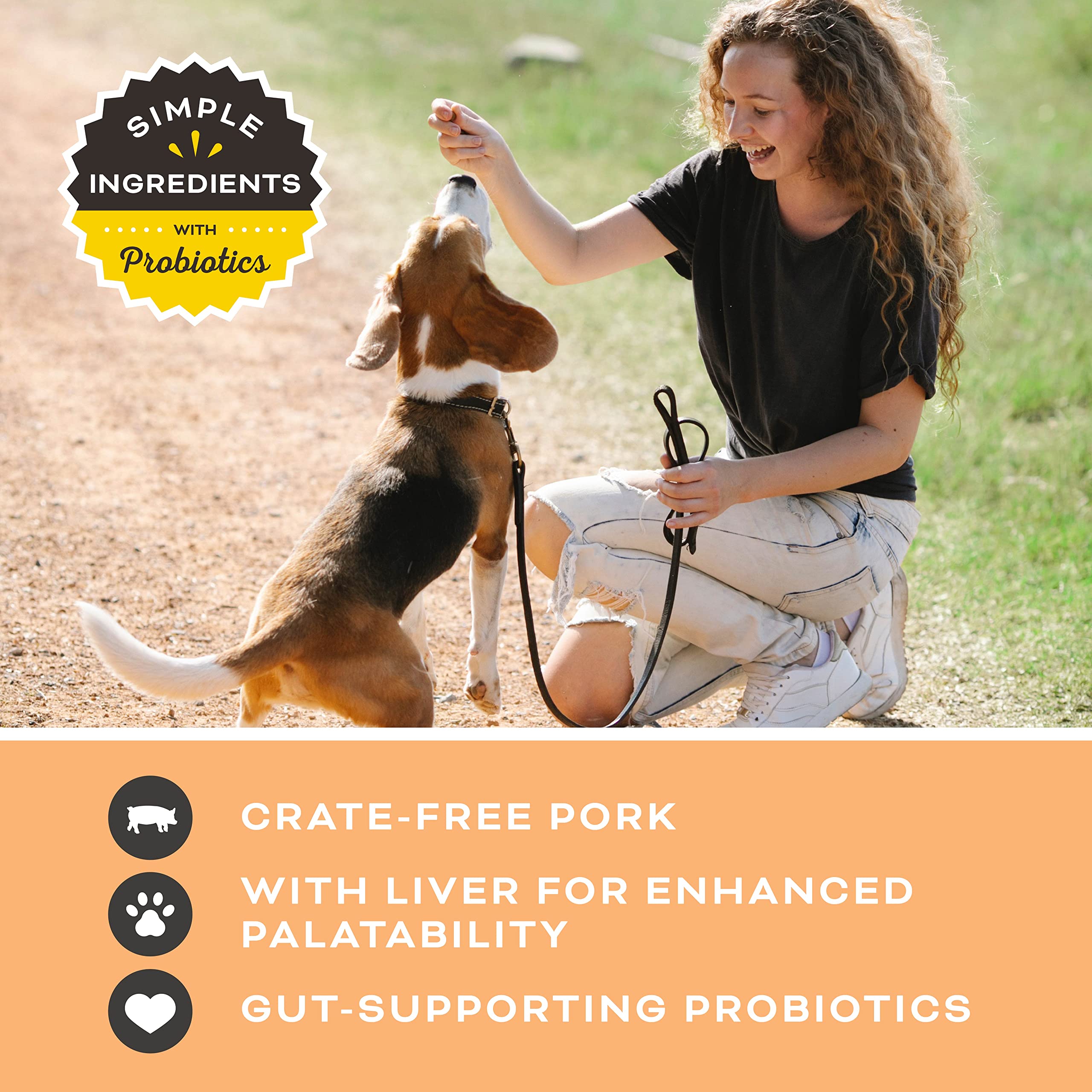 Primal Freeze Dried Pork Liver Dog Treats with Probiotics - Grain Free, Crunchy Training Snacks for Small & Large Dogs - 1.5 oz Bag - Perfect for Obedience Training & Reward-Based Learning