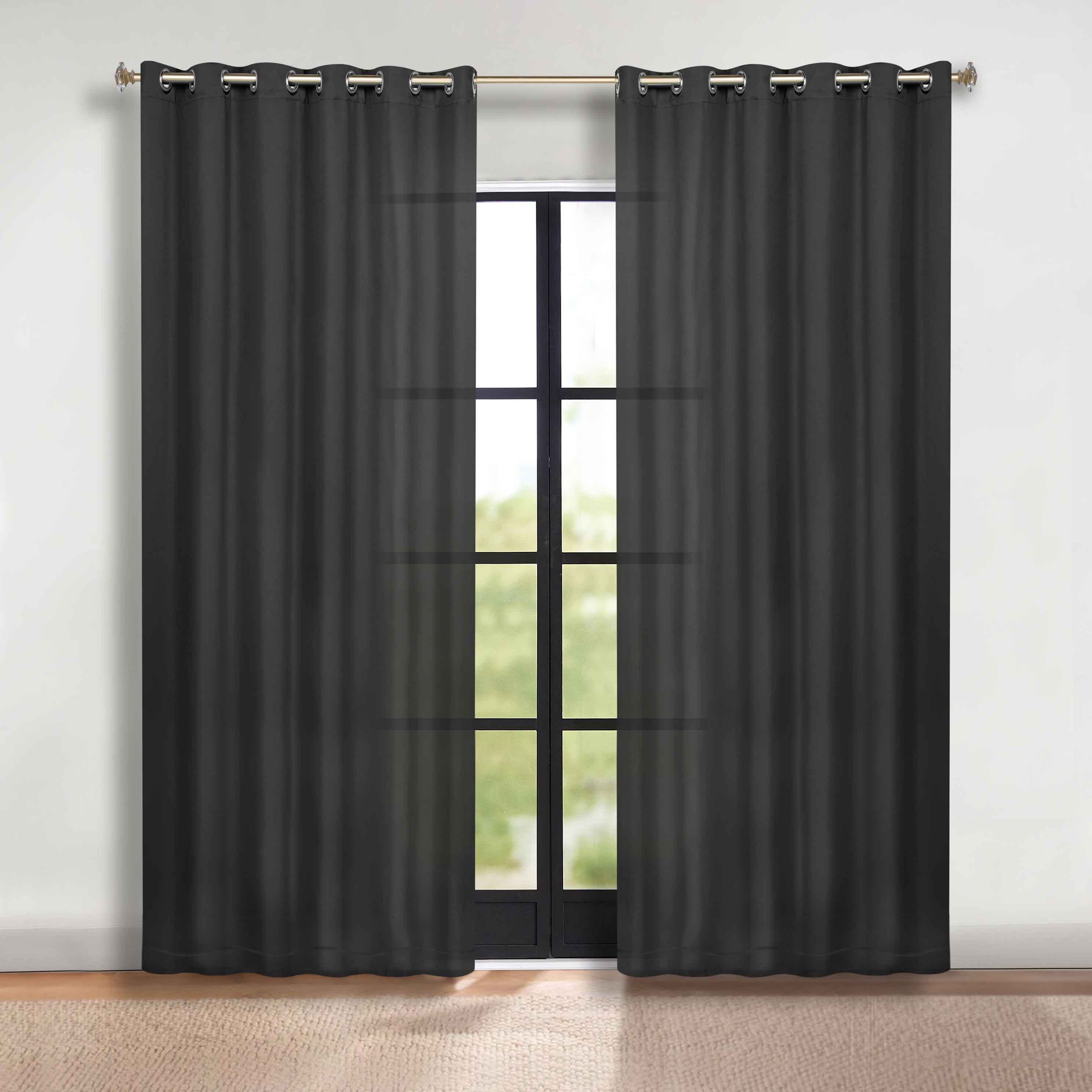 Classic Modern Solid Blackout Curtain Panels - Set of 2 for Bedroom & Living Room - Light Blocking Thermal Insulated Window Drapes for Home Decor