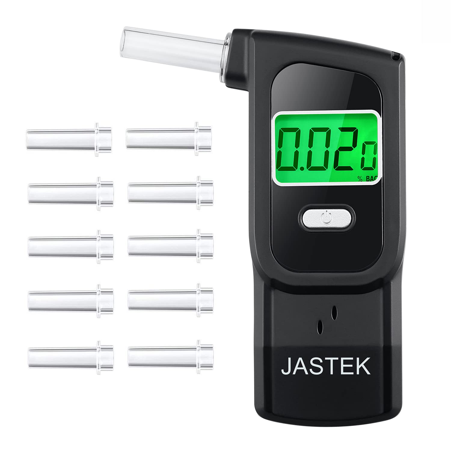Professional Portable Breathalyzer Tester - Digital Alcohol Detector with Memory & Warning Function (10 Mouthpieces) | Accurate BAC Testing for Home, Car, Office & Personal Safety