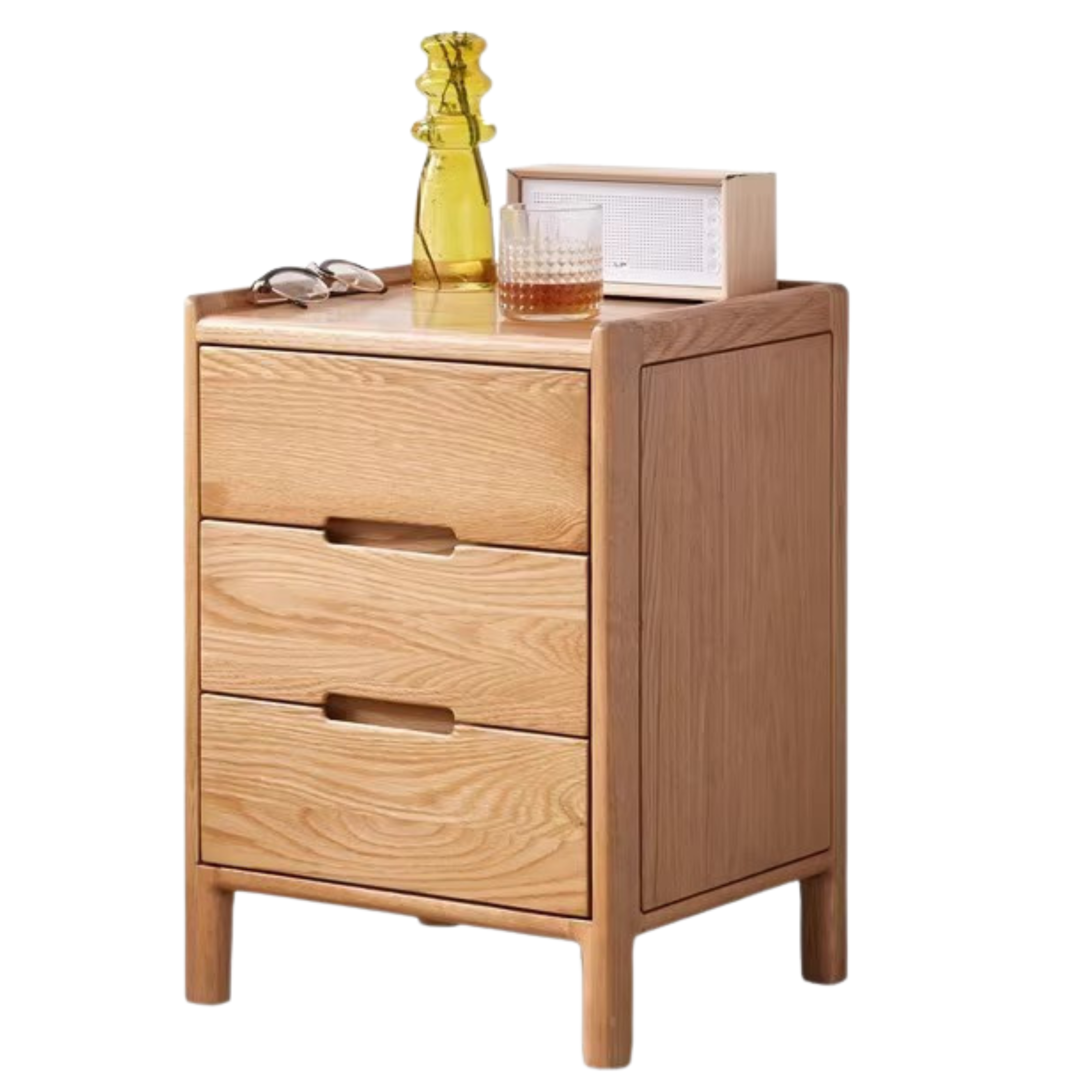 15.8x13.8x21.7 inch / 40x35x55сm / Natural Wood Color / three drawer Nightstand