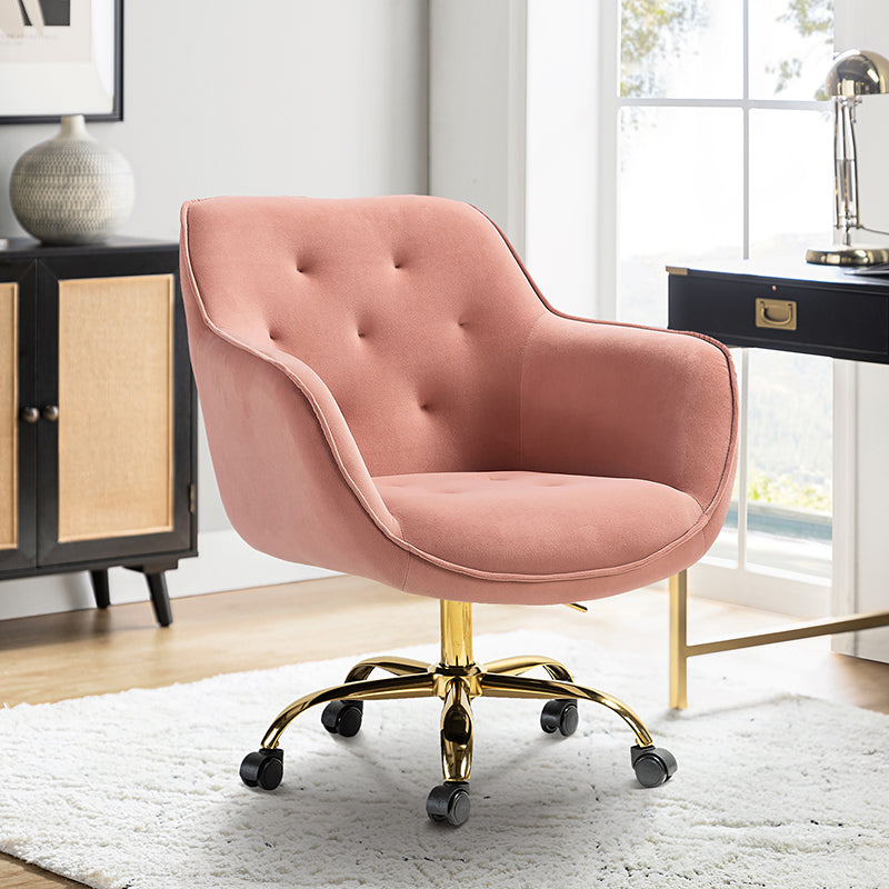 Premium Jovida Velvet Tufted Office Chair - Ergonomic Executive Desk Chair with Adjustable Height for Home & Office Workspaces - Perfect for Work, Study, and Gaming