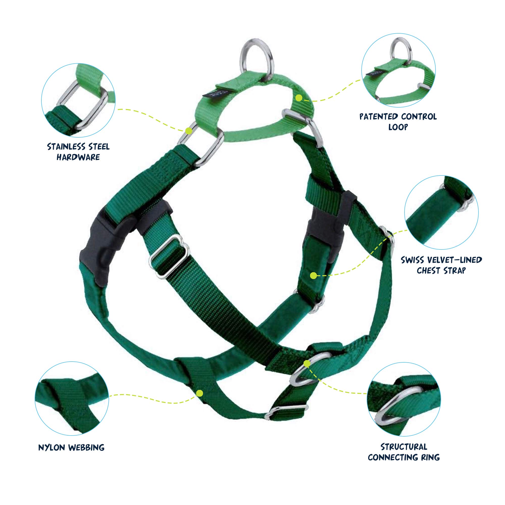 2 Hounds Design Freedom No Pull Dog Harness - Adjustable Pet Harness & Leash Set for Easy Walking & Comfortable Control - Fits Small, Medium & Large Dogs - XXL 1