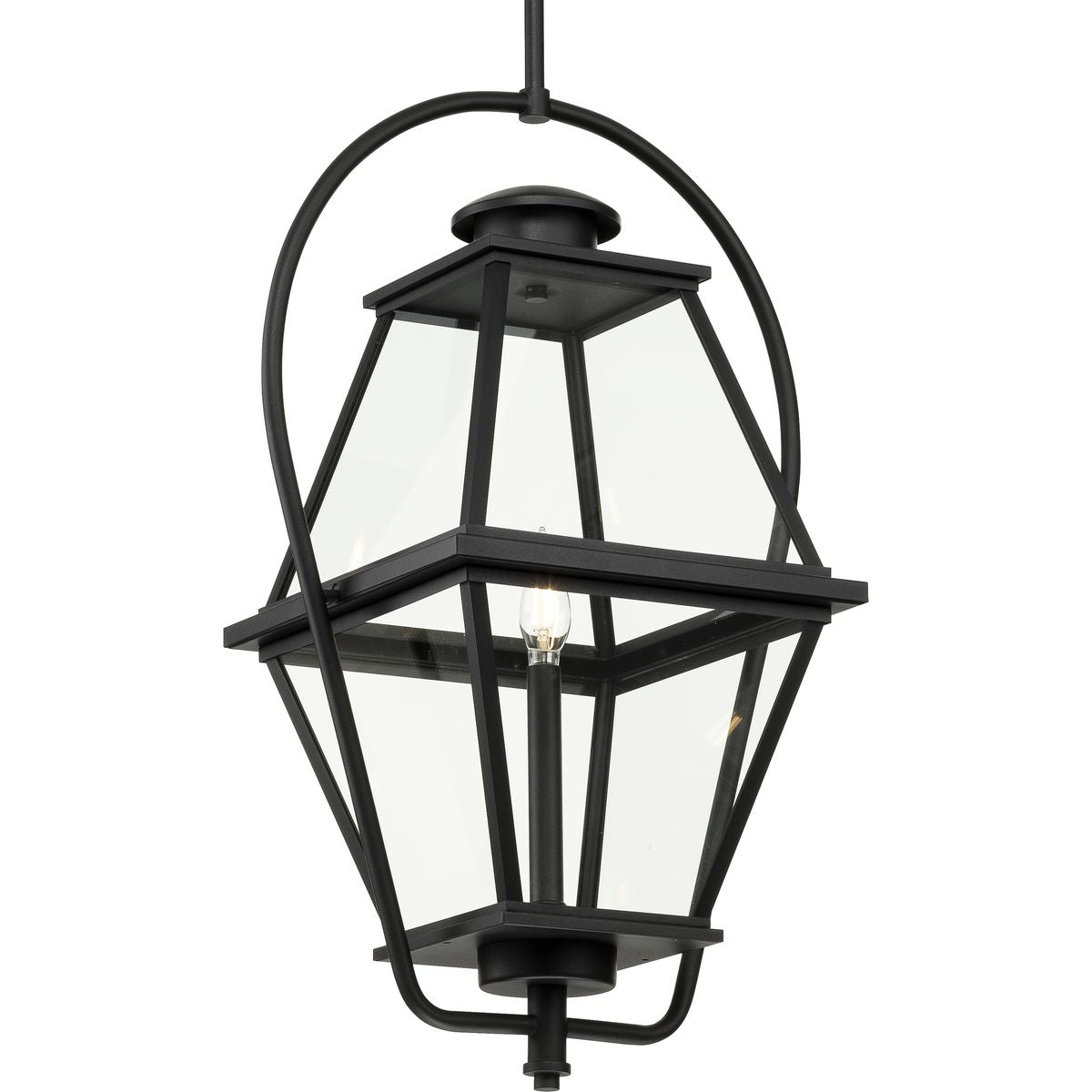 Bradshaw Collection Clear Glass Outdoor Hanging Lantern - Elegant One Light Fixture for Porch, Garden & Patio Lighting