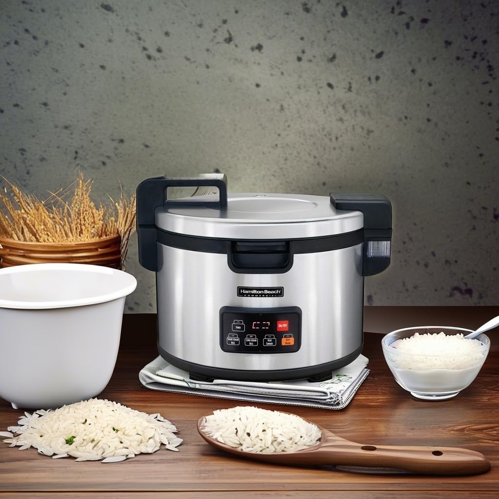 Hamilton Beach 37590 Commercial 90-Cup Rice Cooker & Warmer - Perfect for Restaurants, Catering & Large Gatherings