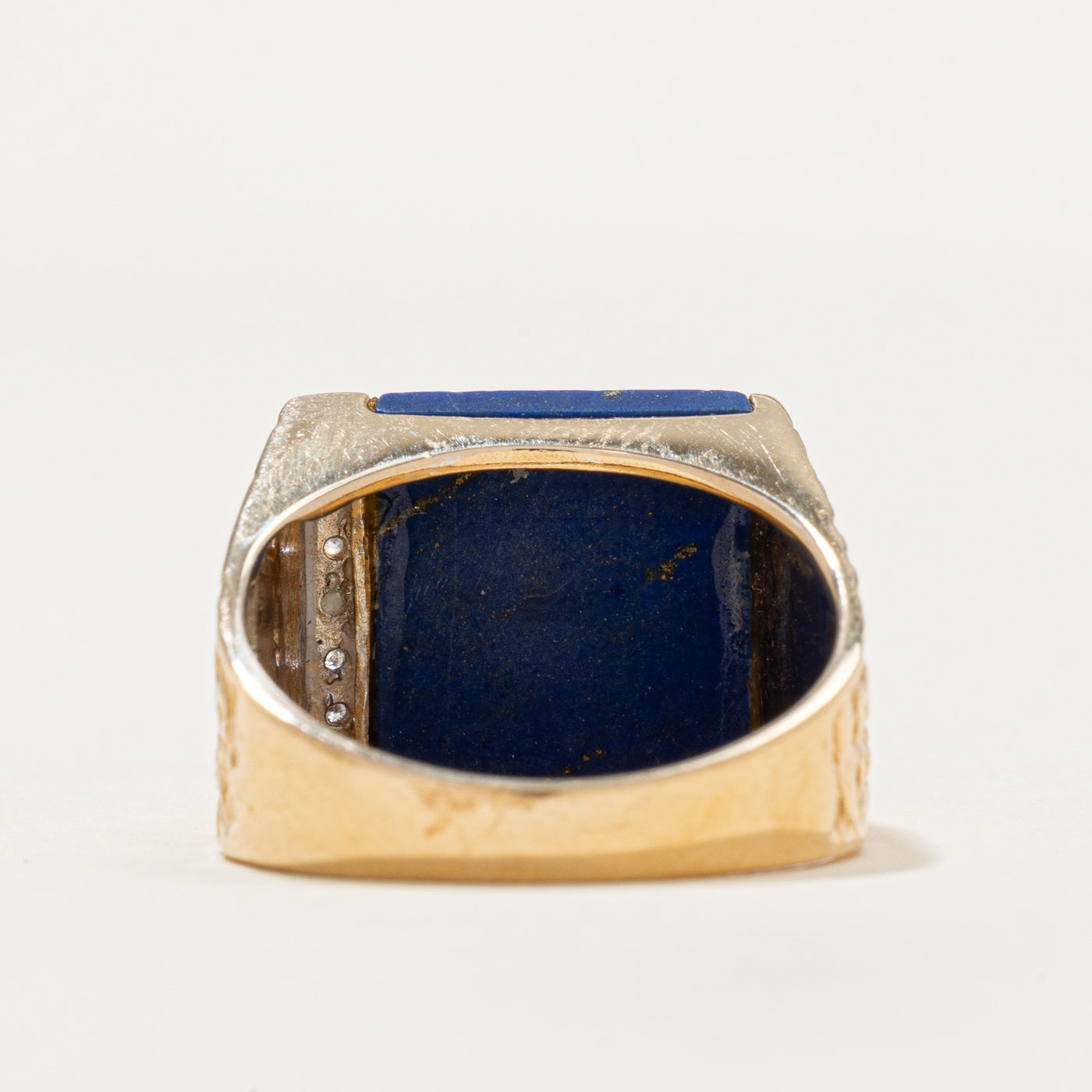 Lapis Lazuli & Diamond Cocktail Ring - 3.90ct Genuine Lapis with 0.03ctw Diamonds - Size 8.75 - Elegant Statement Jewelry for Evening Parties & Special Occasions