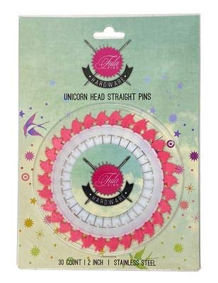 Tula Pink Unicorn Head Straight Pins for Sewing & Quilting - Perfect for Fabric, DIY Crafts, and Needlework Projects