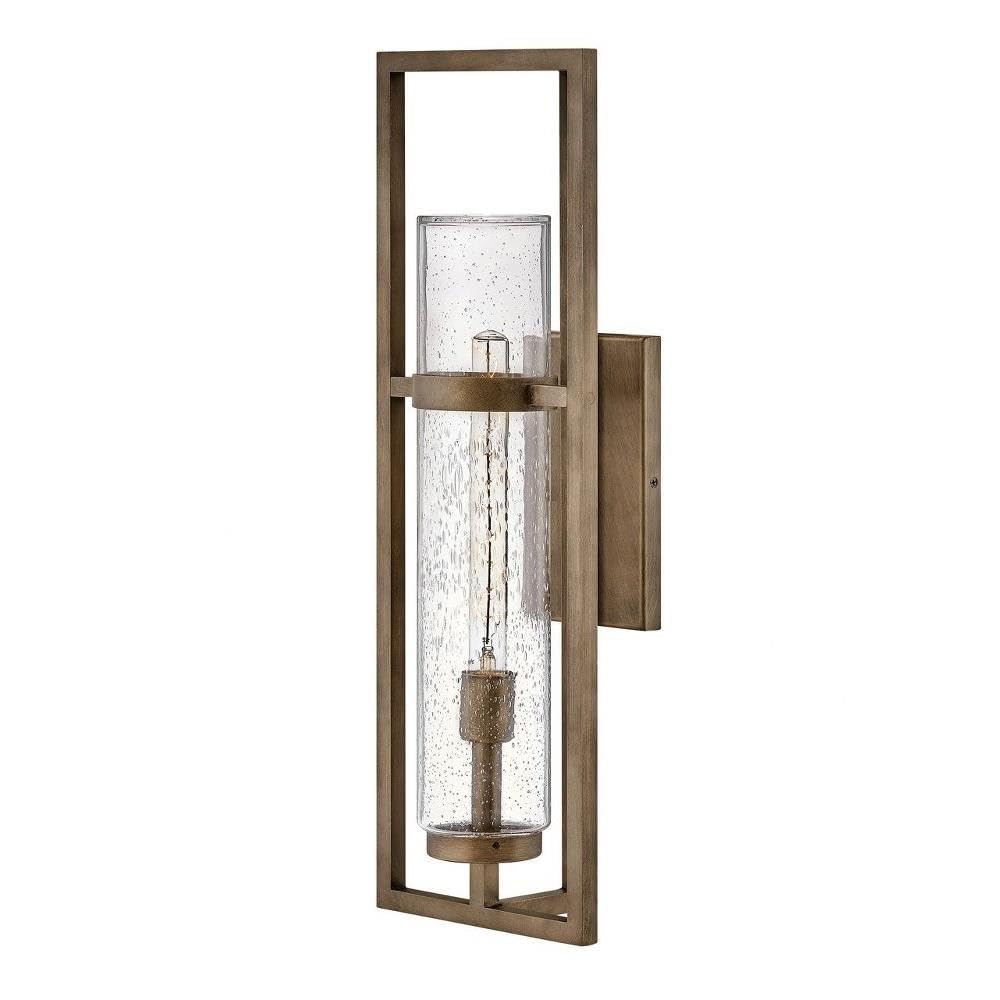 Large Outdoor Wall Mount Lantern with Burnished Bronze Finish - 1 Light Fixture for Porch, Patio, Garden & Entryway Lighting - Durable Weatherproof Exterior Sconce