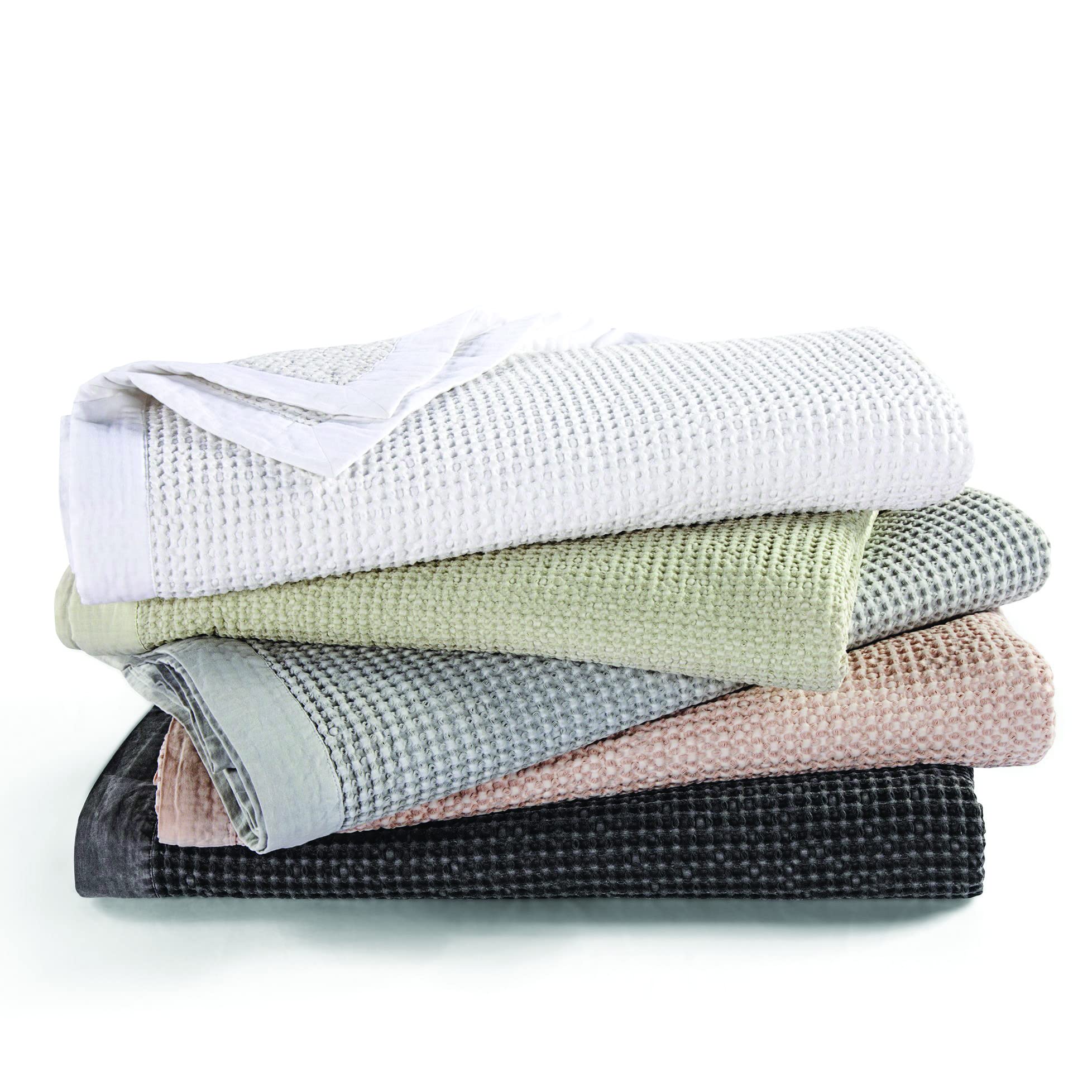 Premium Stonewashed Cotton Waffle Weave Coverlet - Super Queen Size White Solid Blanket | Soft, Lightweight & Breathable Bedding for All Seasons | Perfect for Guest Rooms, Master Bedrooms & Cozy Nights
