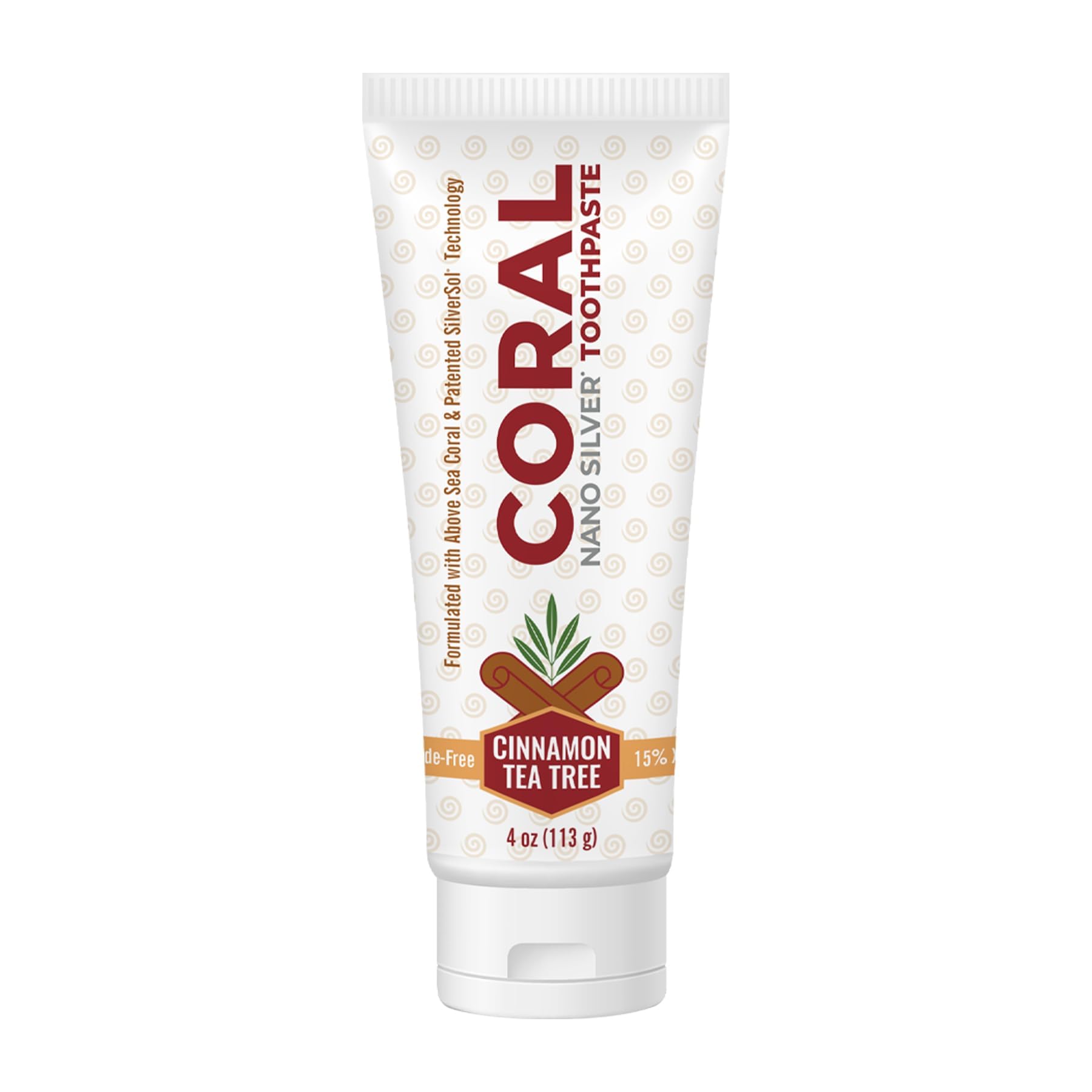 **Natural Coral Nano Silver Cinnamon Tea Tree Toothpaste – Fluoride-Free, SLS-Free Teeth Whitening with Coral Calcium | Fresh Breath & Gum Care for Sensitive Teeth (4 oz)**    *(Ideal for Daily Oral Hygiene, Travel, and Eco-Friendly Lifestyle)*