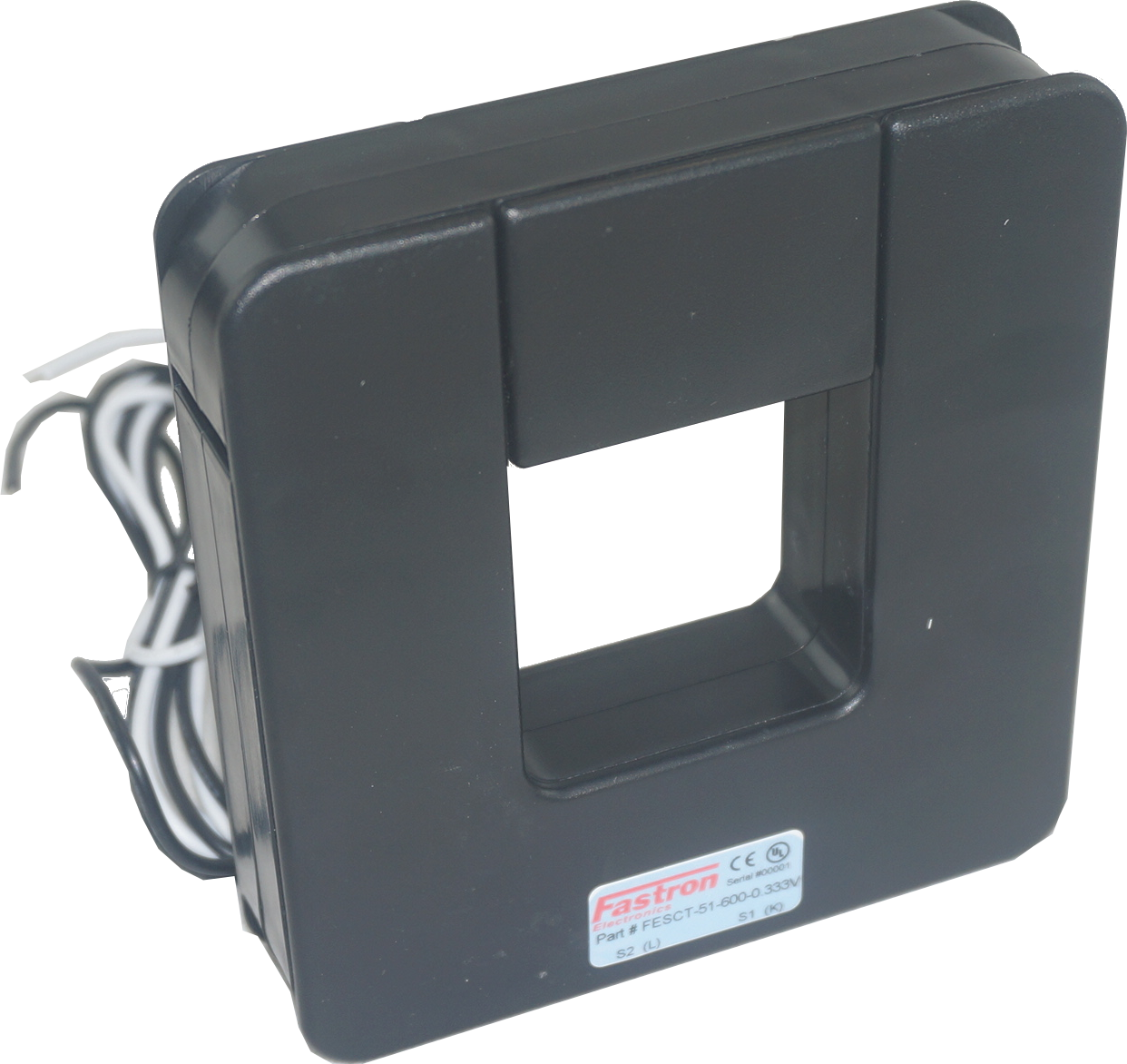 600A Split Core Current Transformer (CT) - 51x51mm Aperture, 100mA Output with 1M Flying Leads & HY2.0 Connector | Perfect for Solar Panel Monitoring, Energy Metering, and Industrial Electrical Measurements