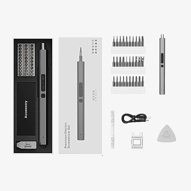 36-in-1 Cordless Electric Screwdriver Kit - Rechargeable Mini Power Tool with LED Light & Magnetic Bits for Phone, Camera, Laptop, Glasses Repair | Portable Precision Screwdriver for DIY & Electronics Maintenance