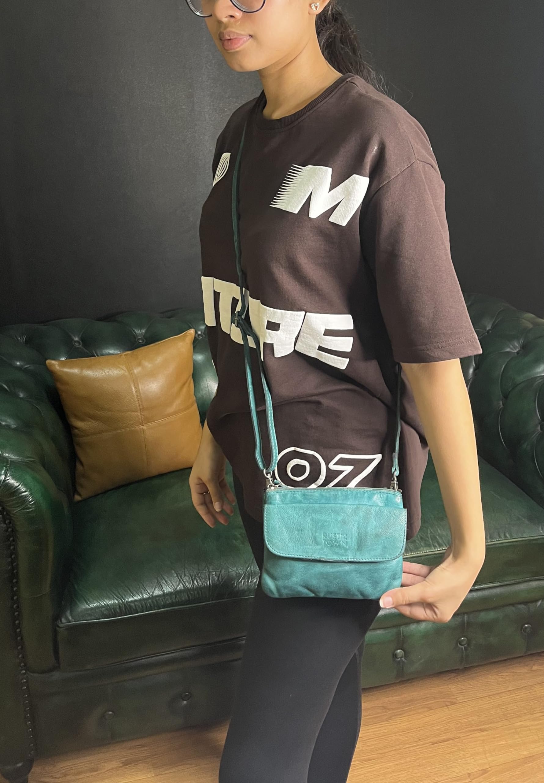 Vintage Leather Crossbody Bag for Women - Stylish Saddle Sling Purse with Wristlet Strap | Perfect Christmas Gift, Everyday Use & Travel Accessory