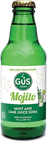Refreshing GuS Soda Mojito Cocktail Mixer - 7 oz (Pack of 12 Glass Bottles) - Perfect for Summer Parties, Mocktails & Cocktail Mixing