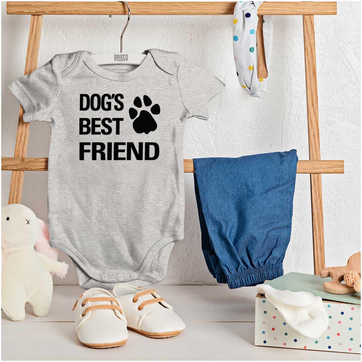 Brisco Brands Dogs Mans Best Friend Cute Baby Romper for Boys & Girls - Perfect for Playdates, Family Outings & Photo Shoots