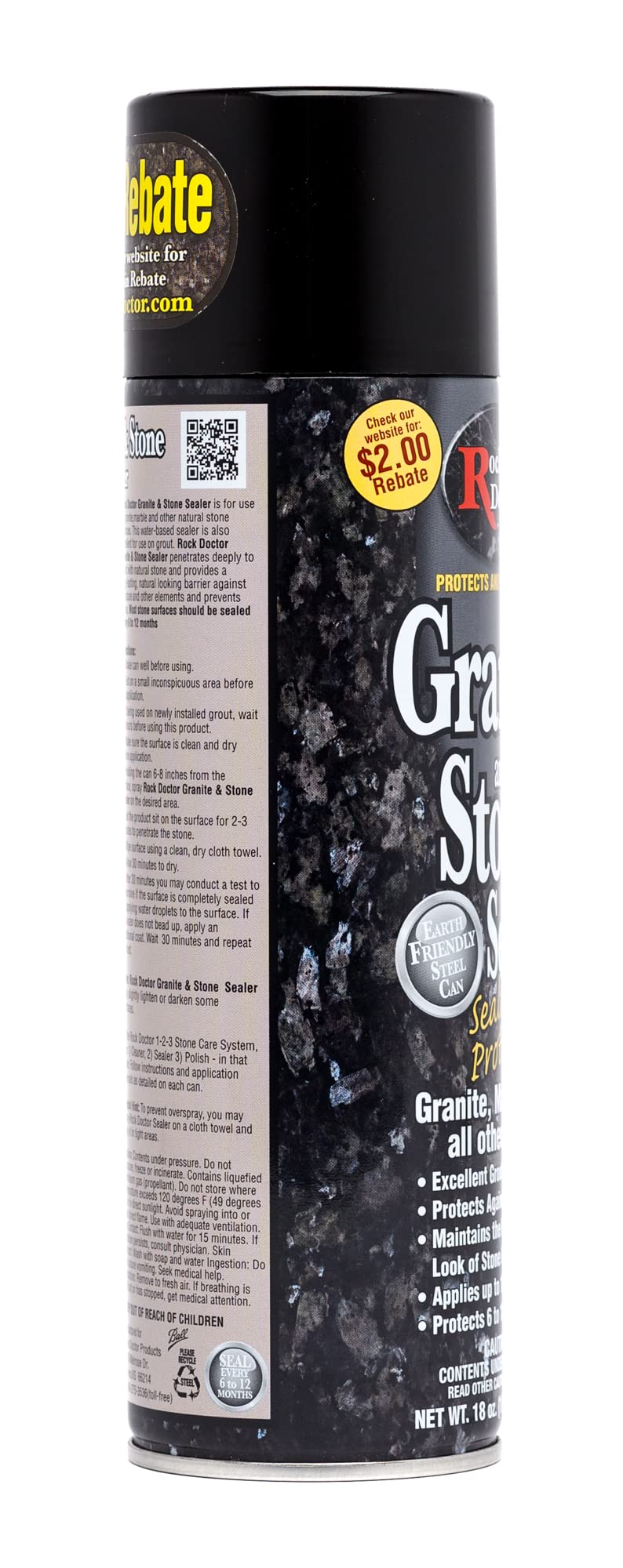 Rock Doctor Granite Sealer - Water-Based Stain Protector for Marble, Stone & Tile Countertops | Streak-Free Finish | Indoor & Outdoor Use | 2-Pack | Perfect for Kitchen, Bathroom & Outdoor Stone Surfaces
