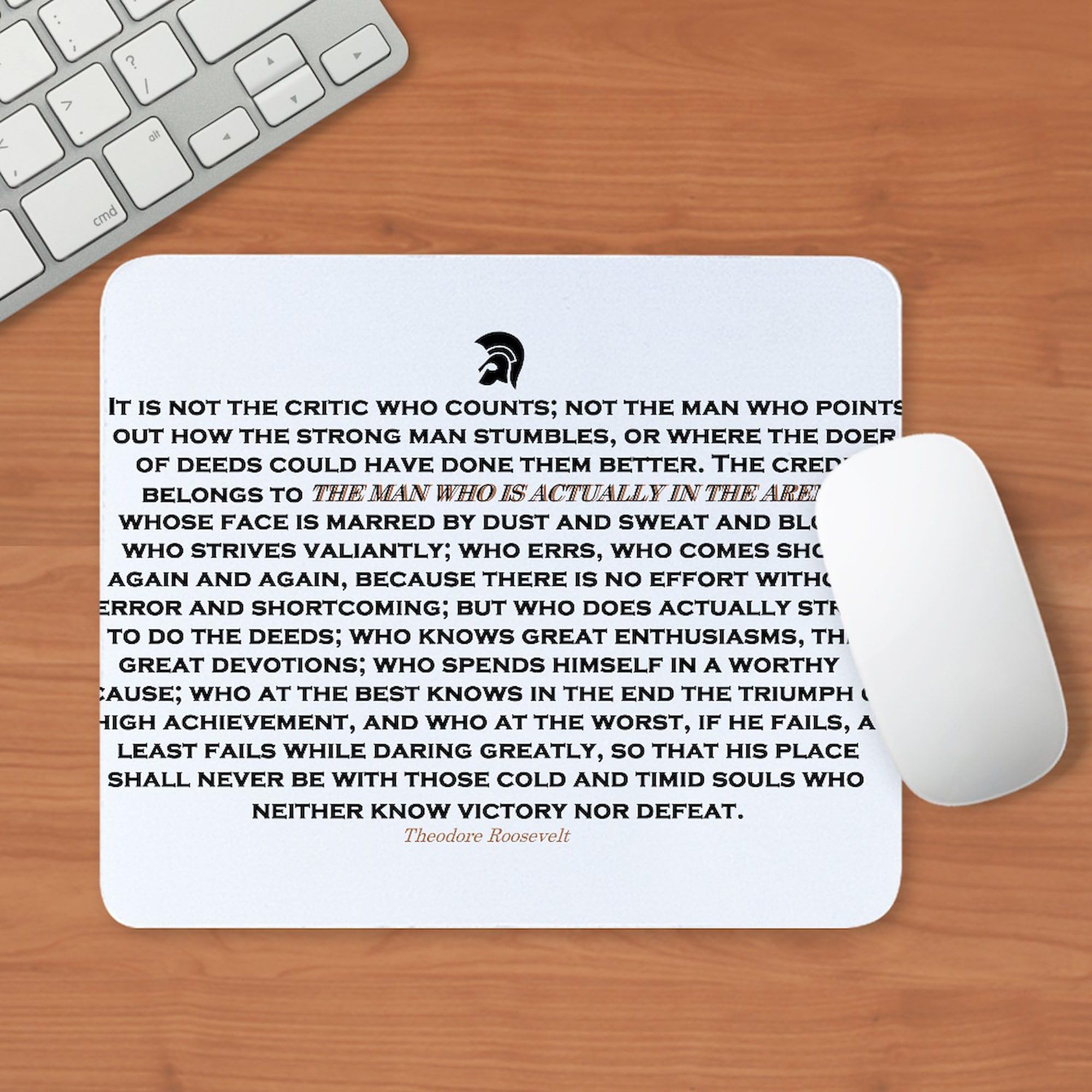 Non-Slip Rubber Gaming Mouse Pad - Man in The Arena Design for PC & Office Use | Perfect for Gamers & Workstations