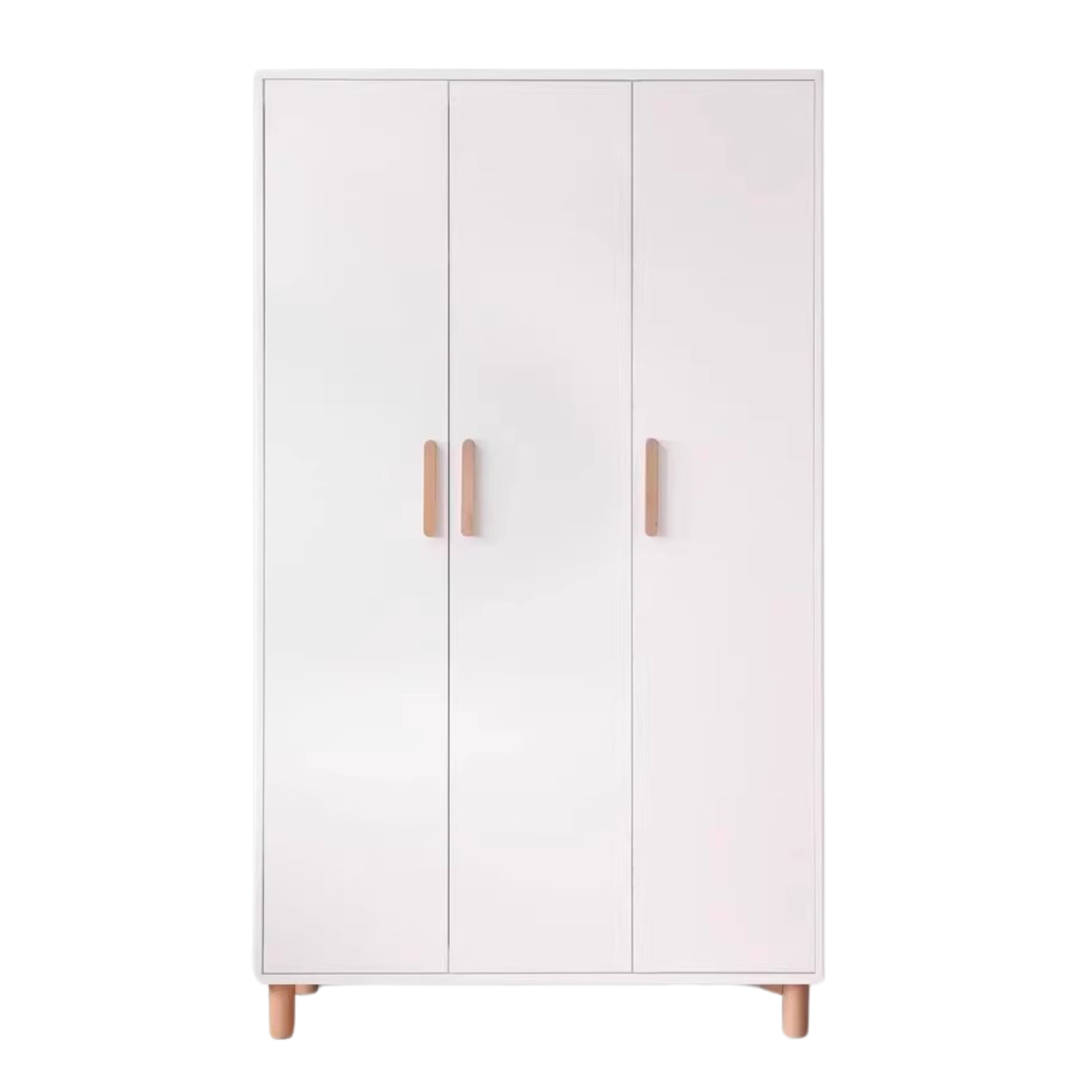 Pine Solid Wood Wardrobe - Cream Style Modern Closet for Bedroom, Living Room & Office Storage