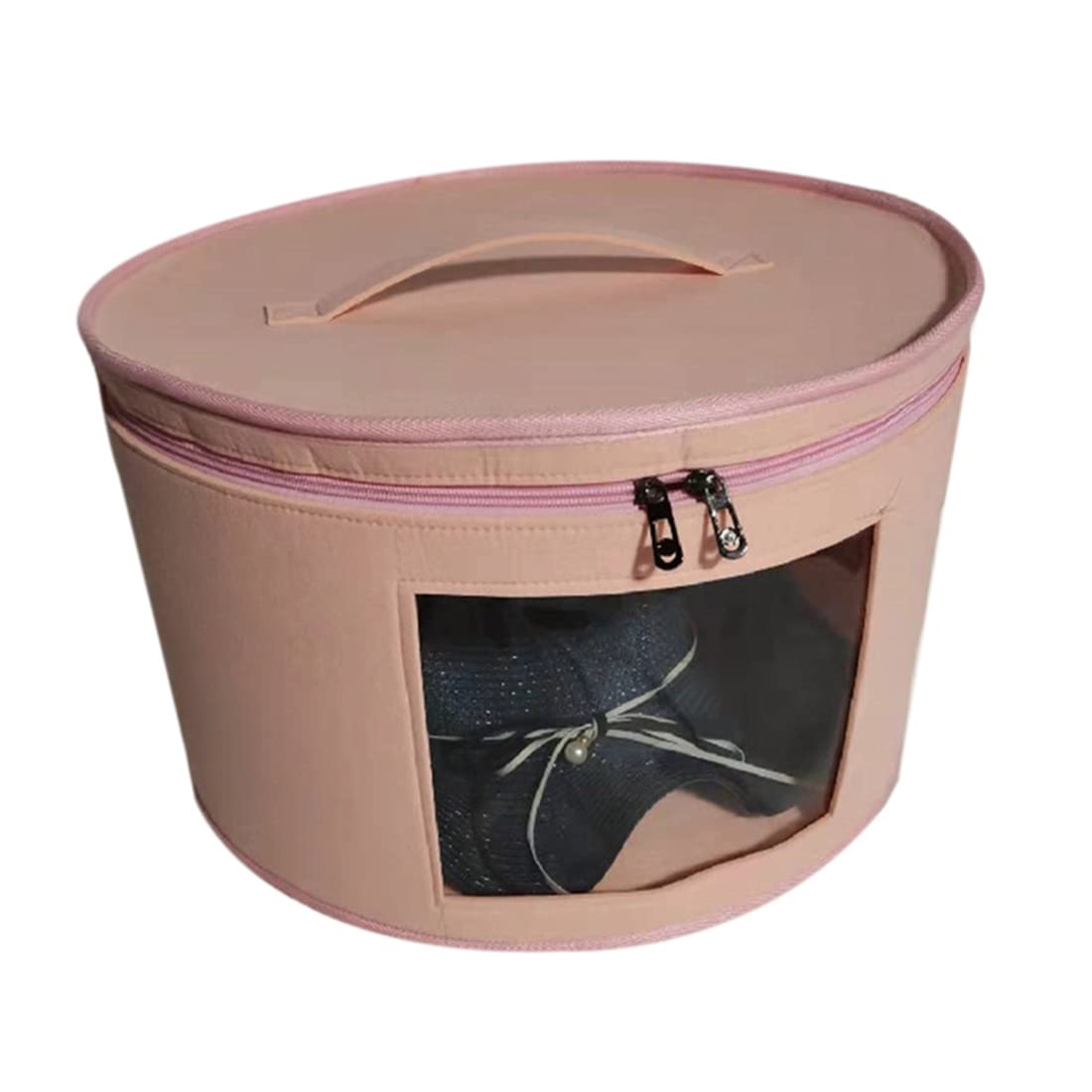 Foldable Travel Hat Box Organizer with Lid - Round Hat Storage for Men & Women - Perfect for Travel, Closet Organization, and Hat Protection