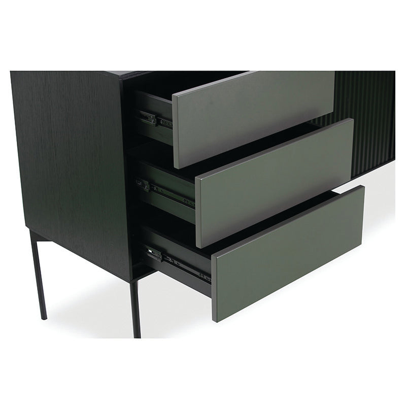 SEGAN 160cm Sideboard Buffet Cabinet - Modern Black & Grey Storage for Dining Room, Living Room & Entryway - Perfect for Organizing Dishes, Linens & Home Decor