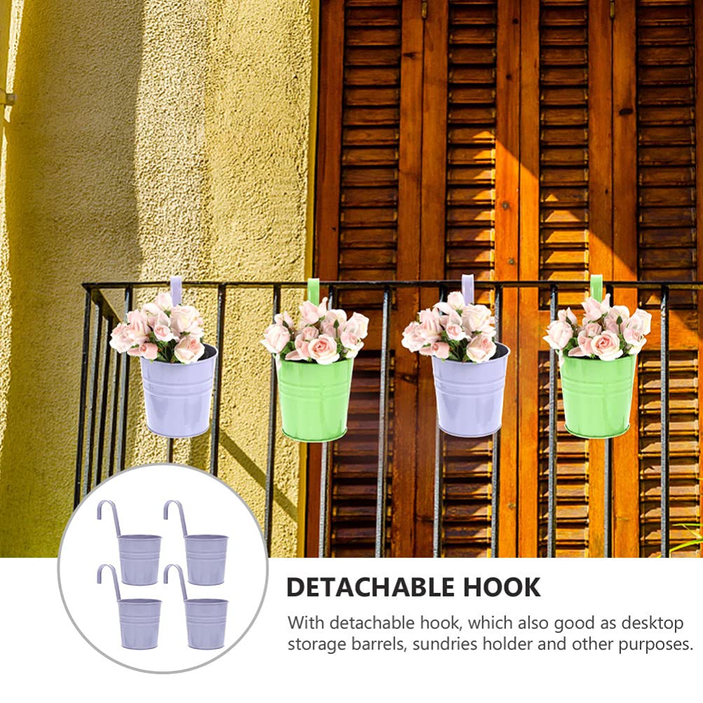 Hanging Flower Pots - Space Saving Decorative Bucket Planter for Indoor/Outdoor Plants - Perfect for Balcony, Garden, Patio & Home Decor